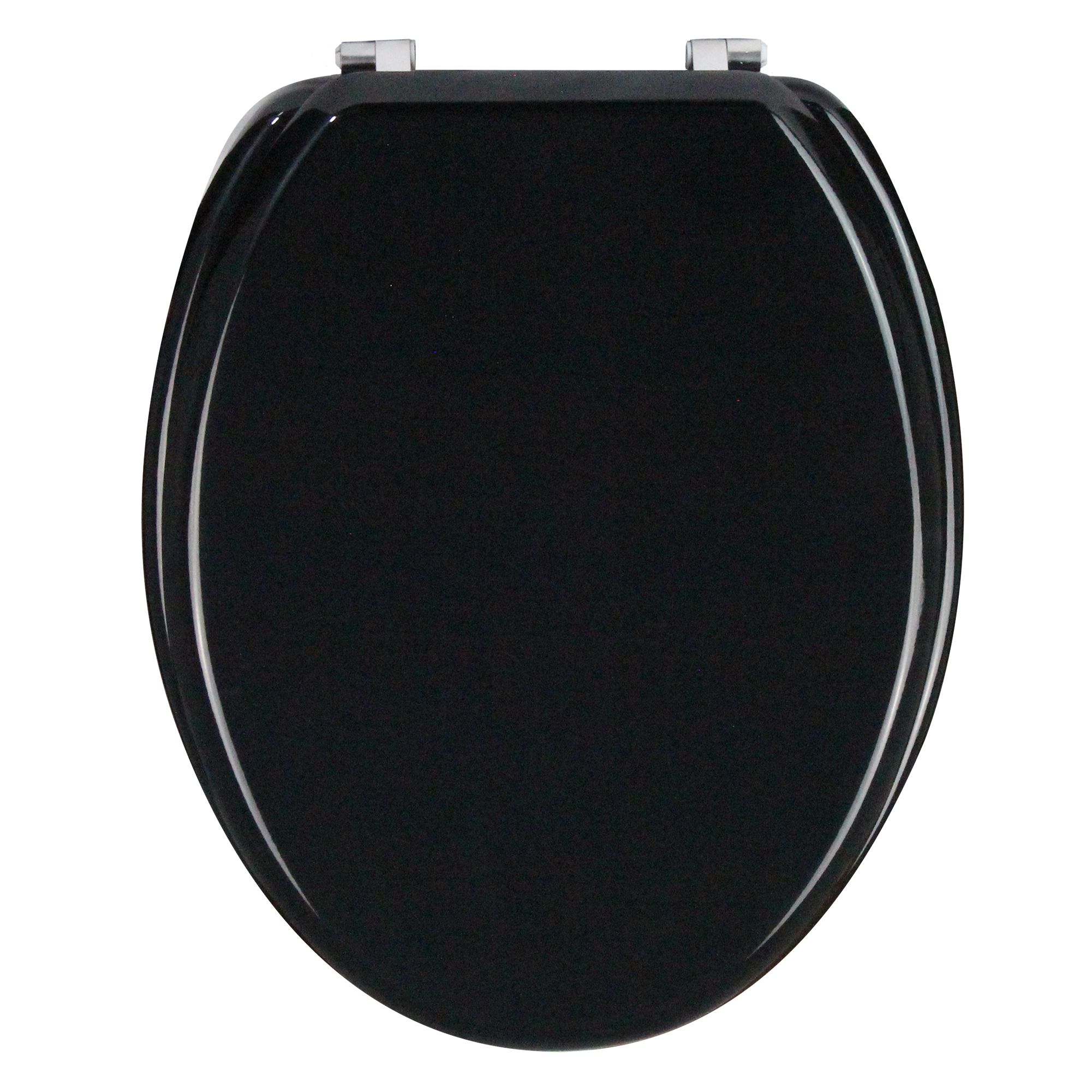GoodHome Palmi Black Round Standard close Toilet seat