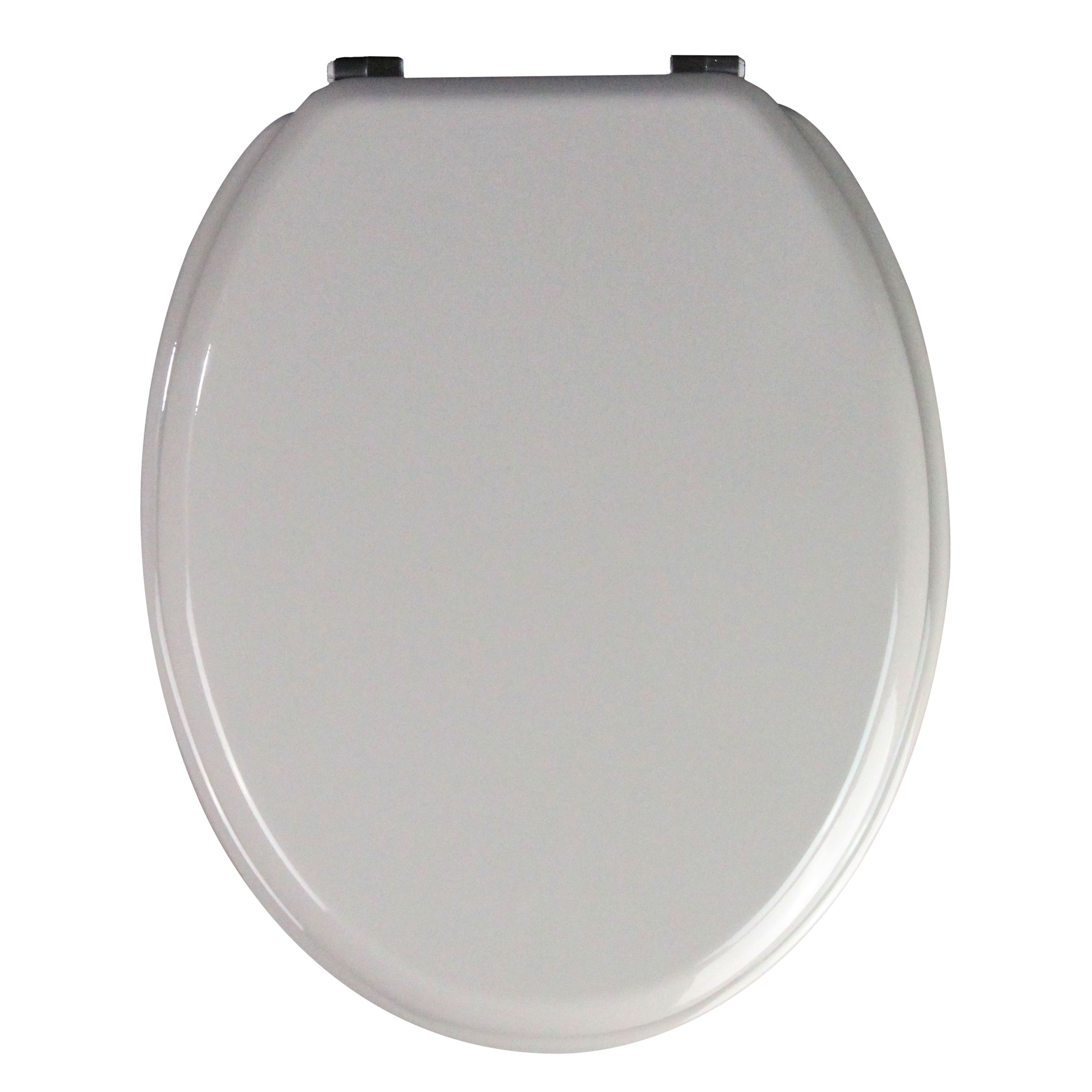 GoodHome Palmi Taupe Round Standard close Toilet seat