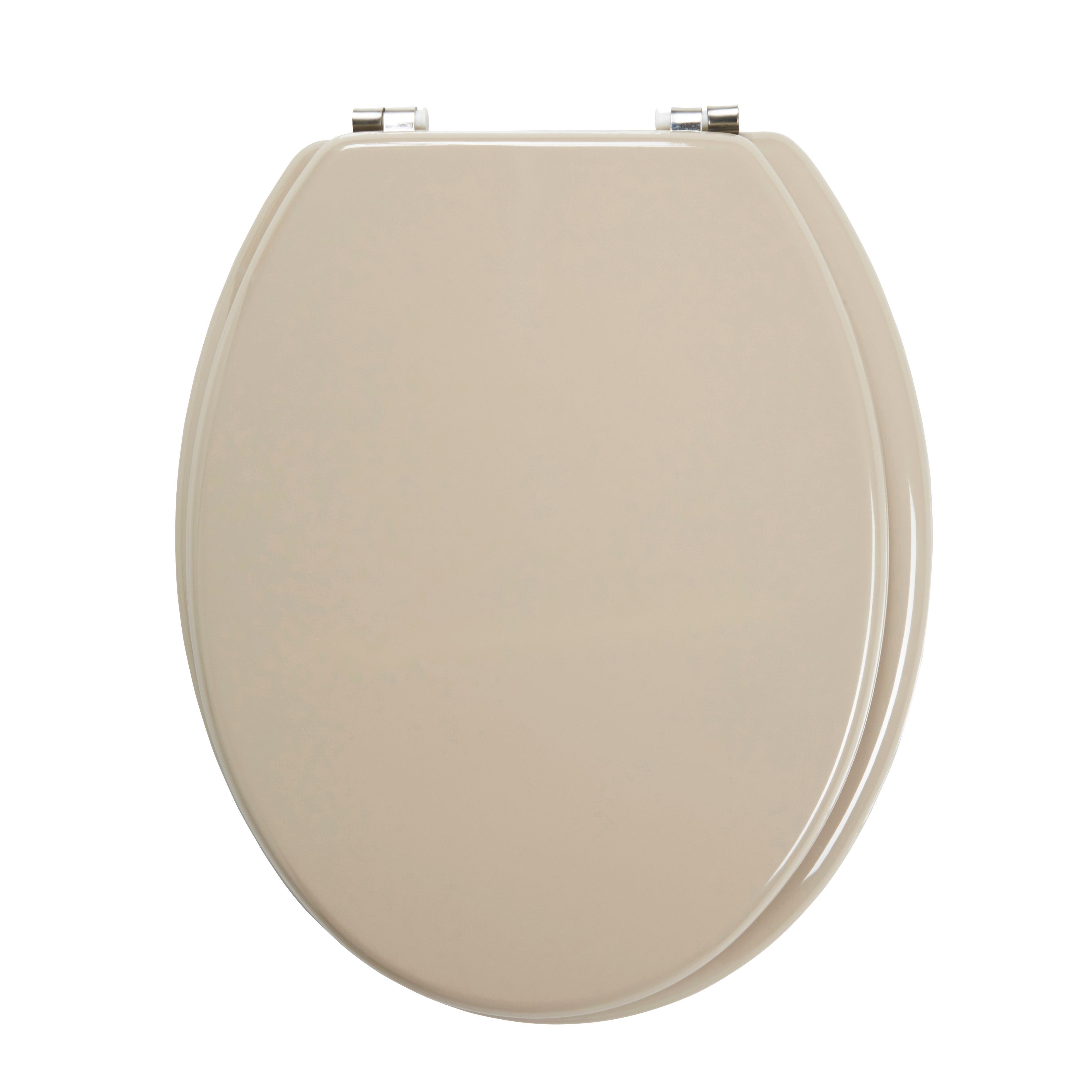 GoodHome Palmi Taupe Round Standard close Toilet seat