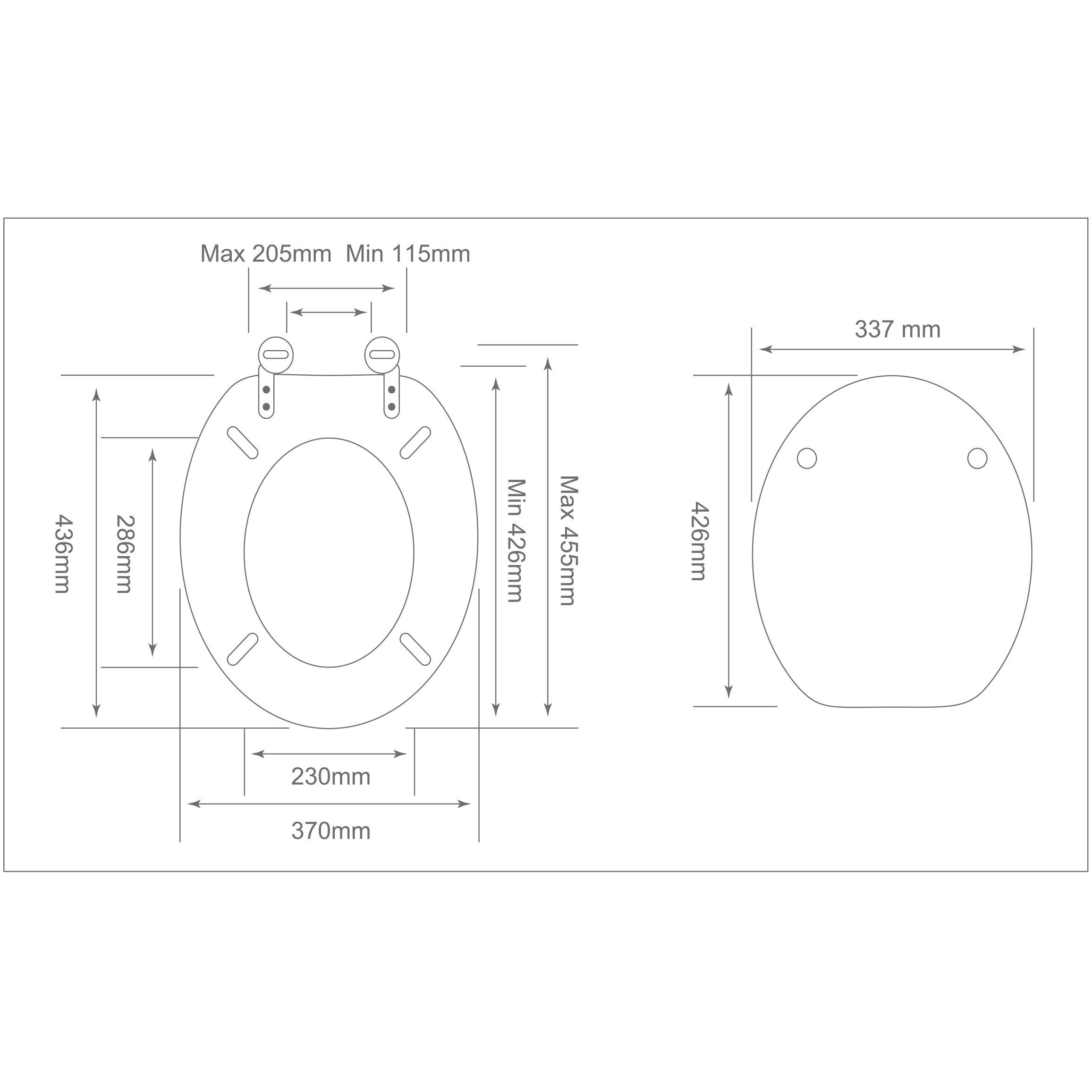 GoodHome Palmi Taupe Round Standard close Toilet seat