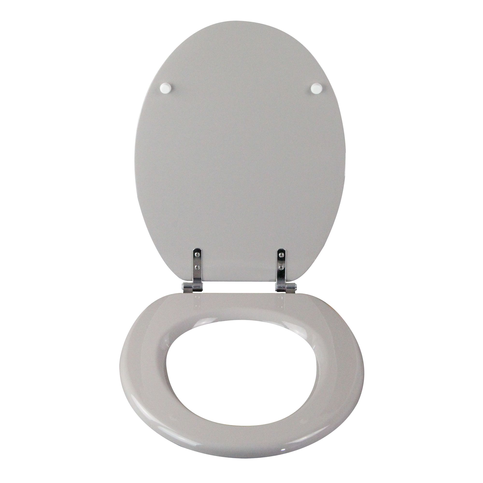 GoodHome Palmi Taupe Round Standard close Toilet seat