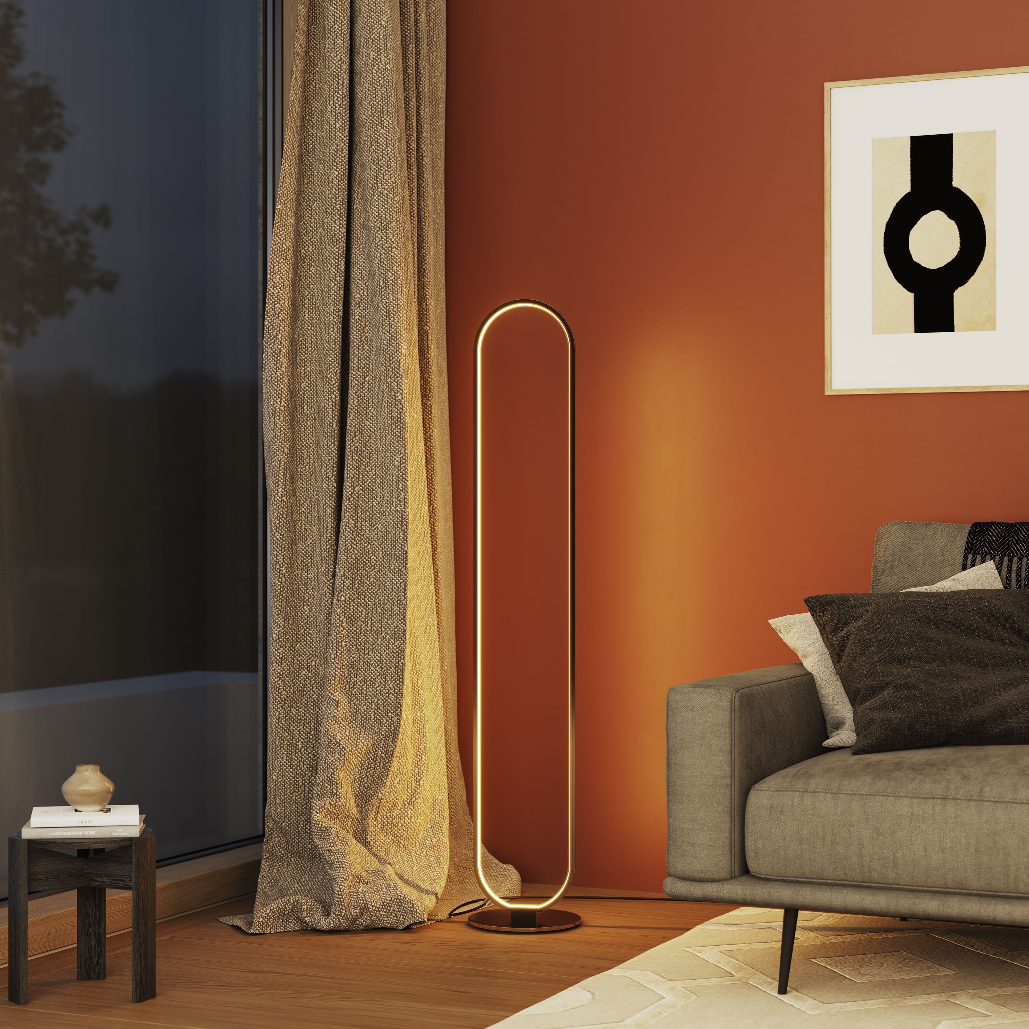 GoodHome Papua Gloss LED Floor lamp