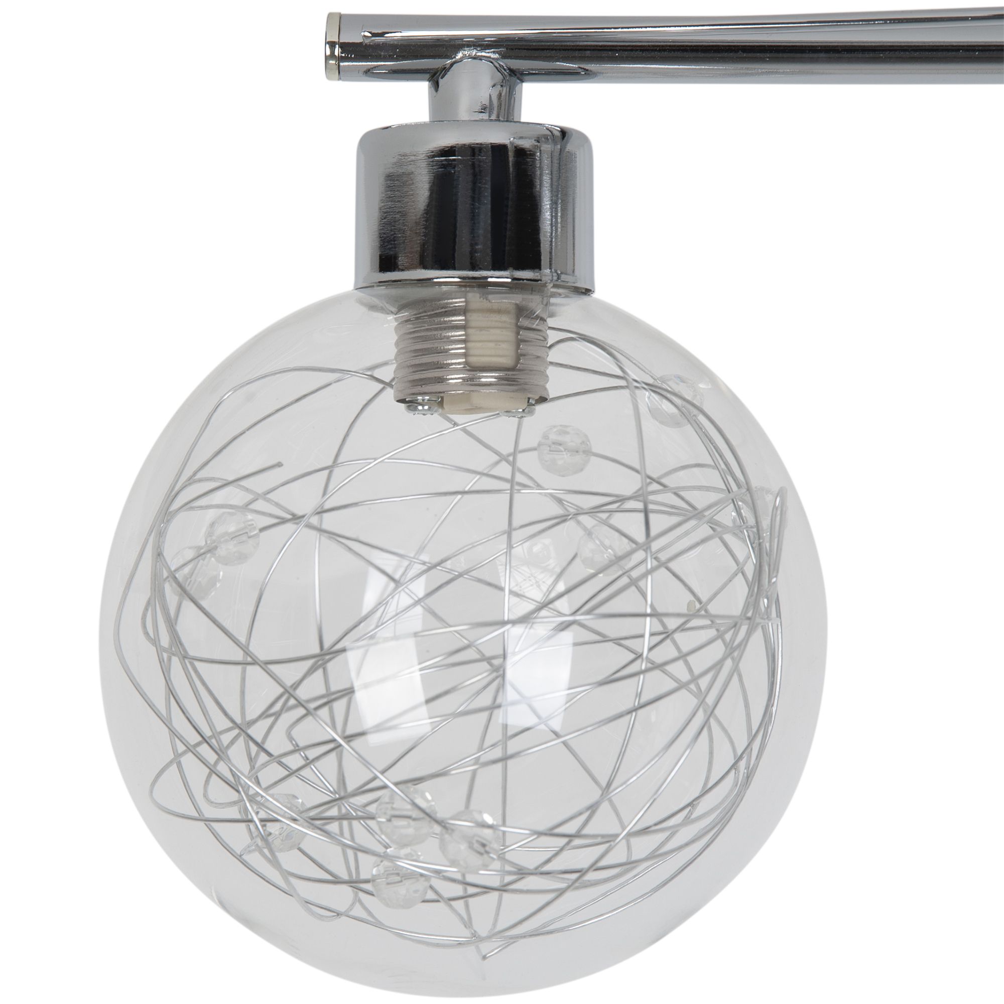 GoodHome Paralia Plate Glass & metal Chrome 5 Lamp LED Ceiling light