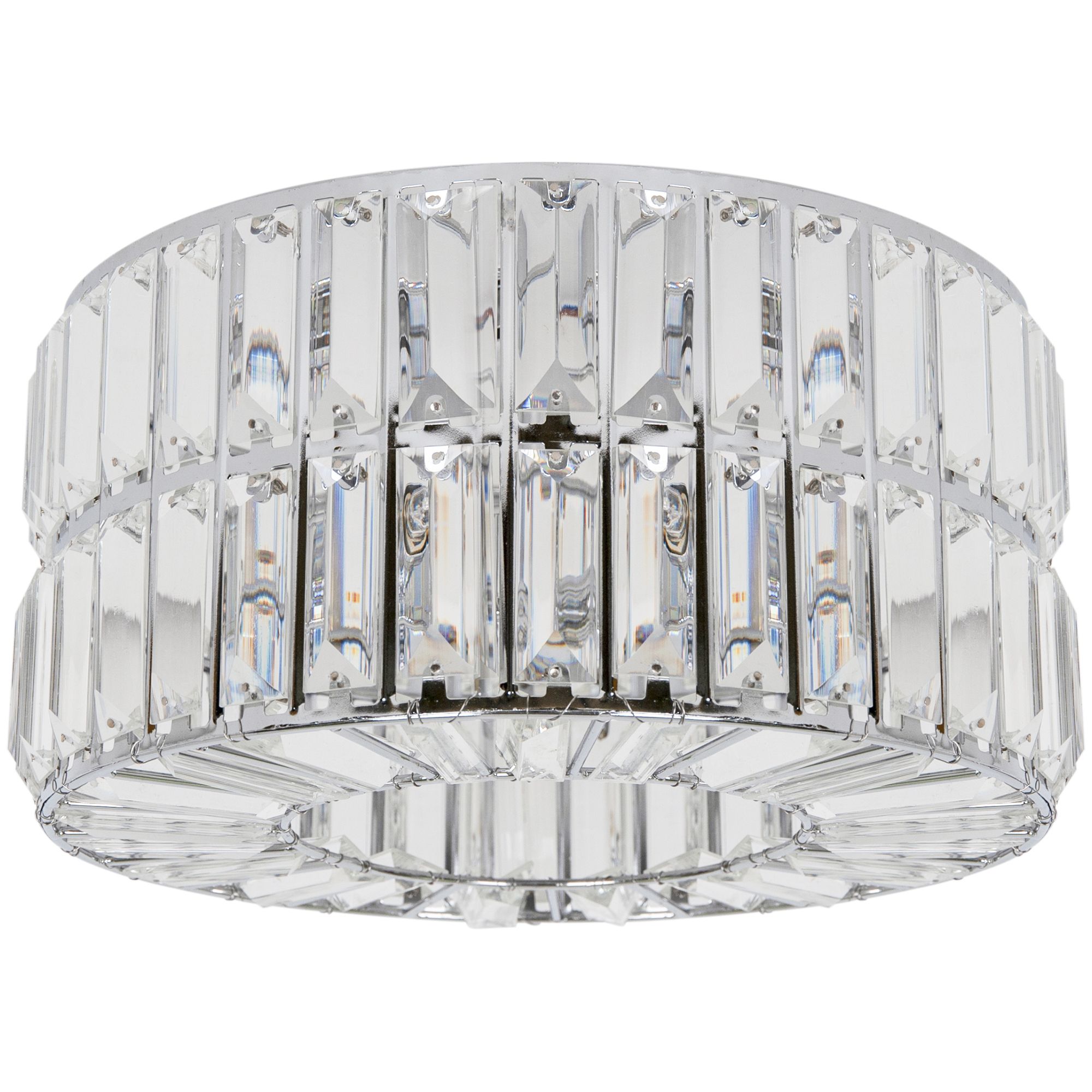 GoodHome Parcae Round Glass & metal Transparent Chrome effect 3 Lamp Ceiling light