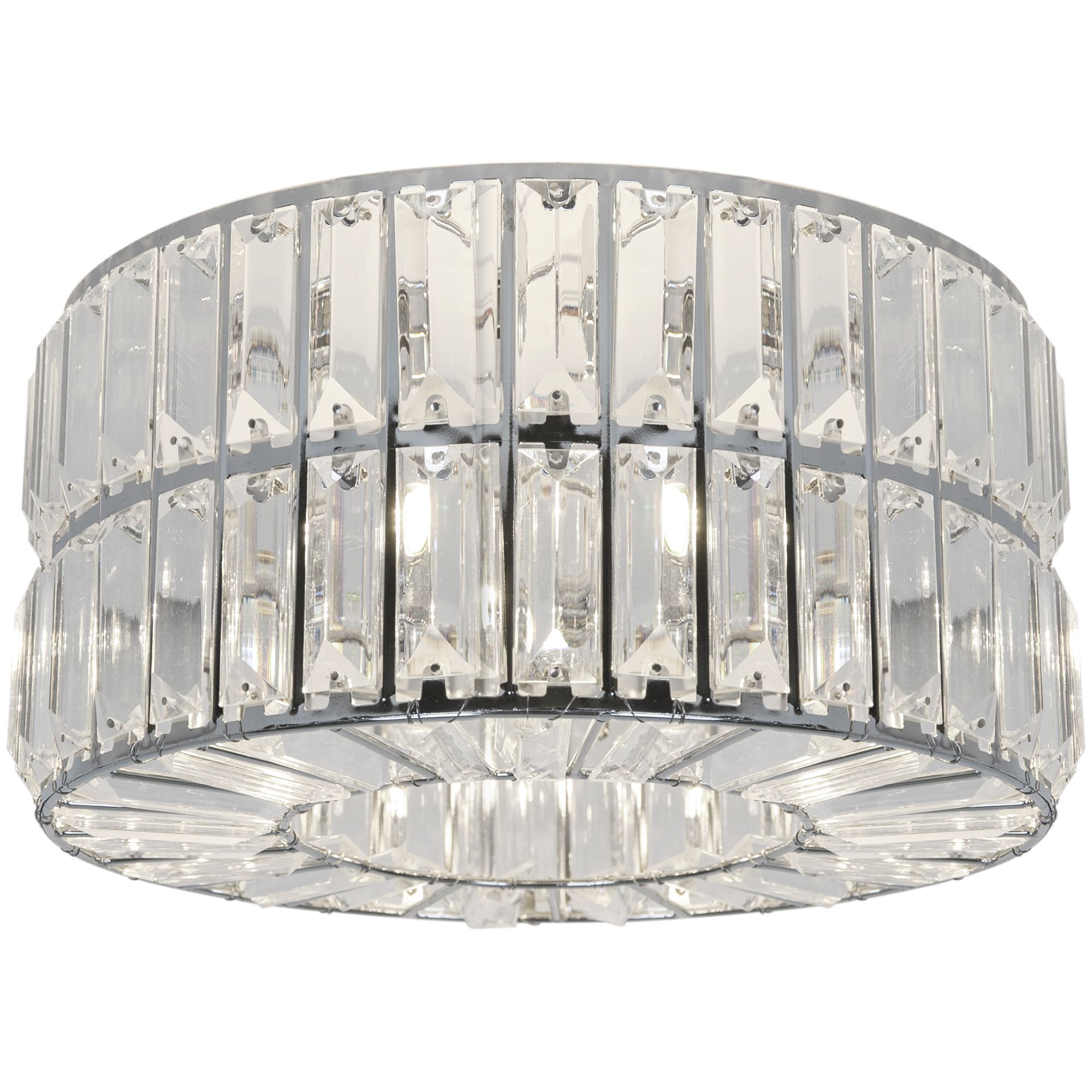 GoodHome Parcae Round Glass & metal Transparent Chrome effect 3 Lamp Ceiling light