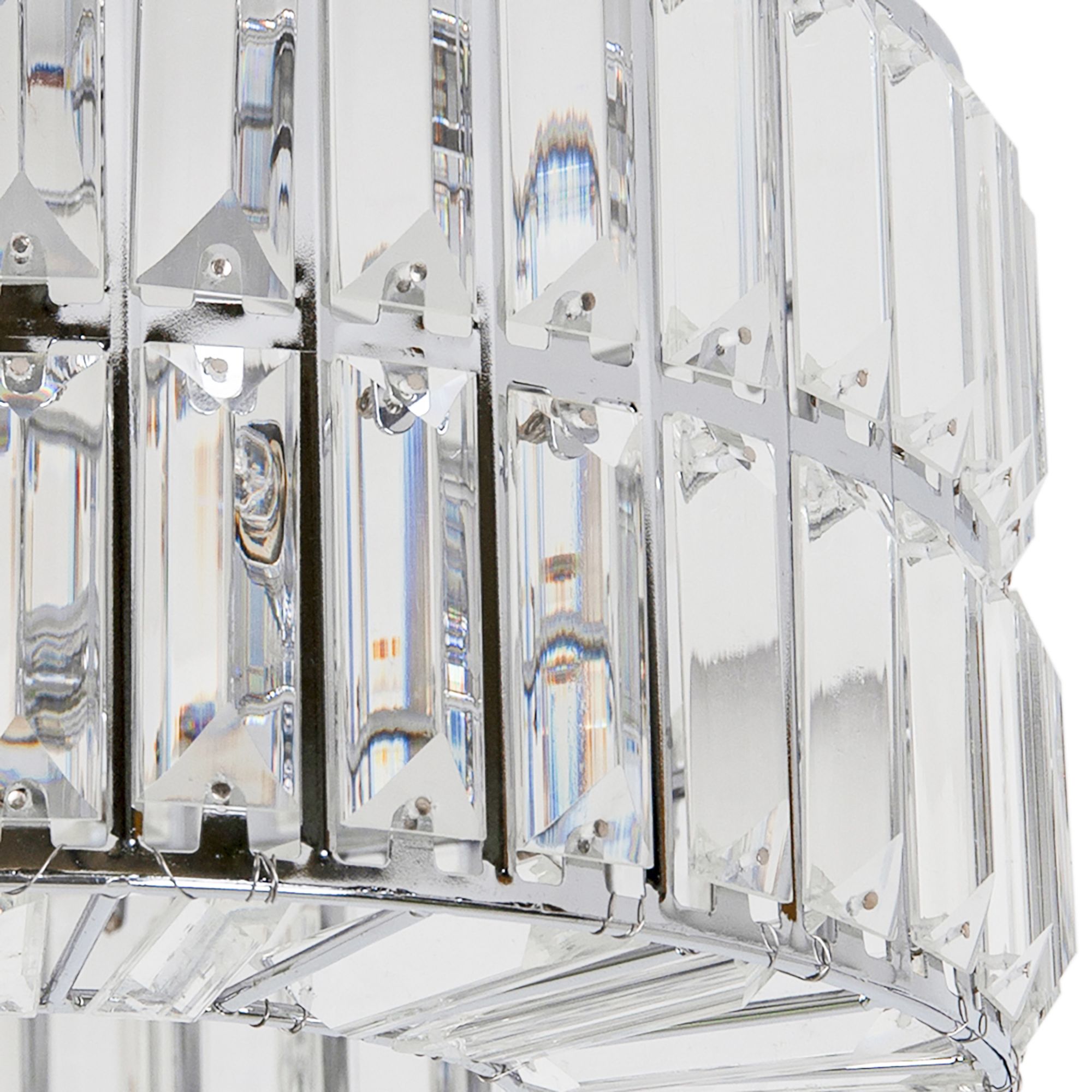 GoodHome Parcae Round Glass & metal Transparent Chrome effect 3 Lamp Ceiling light