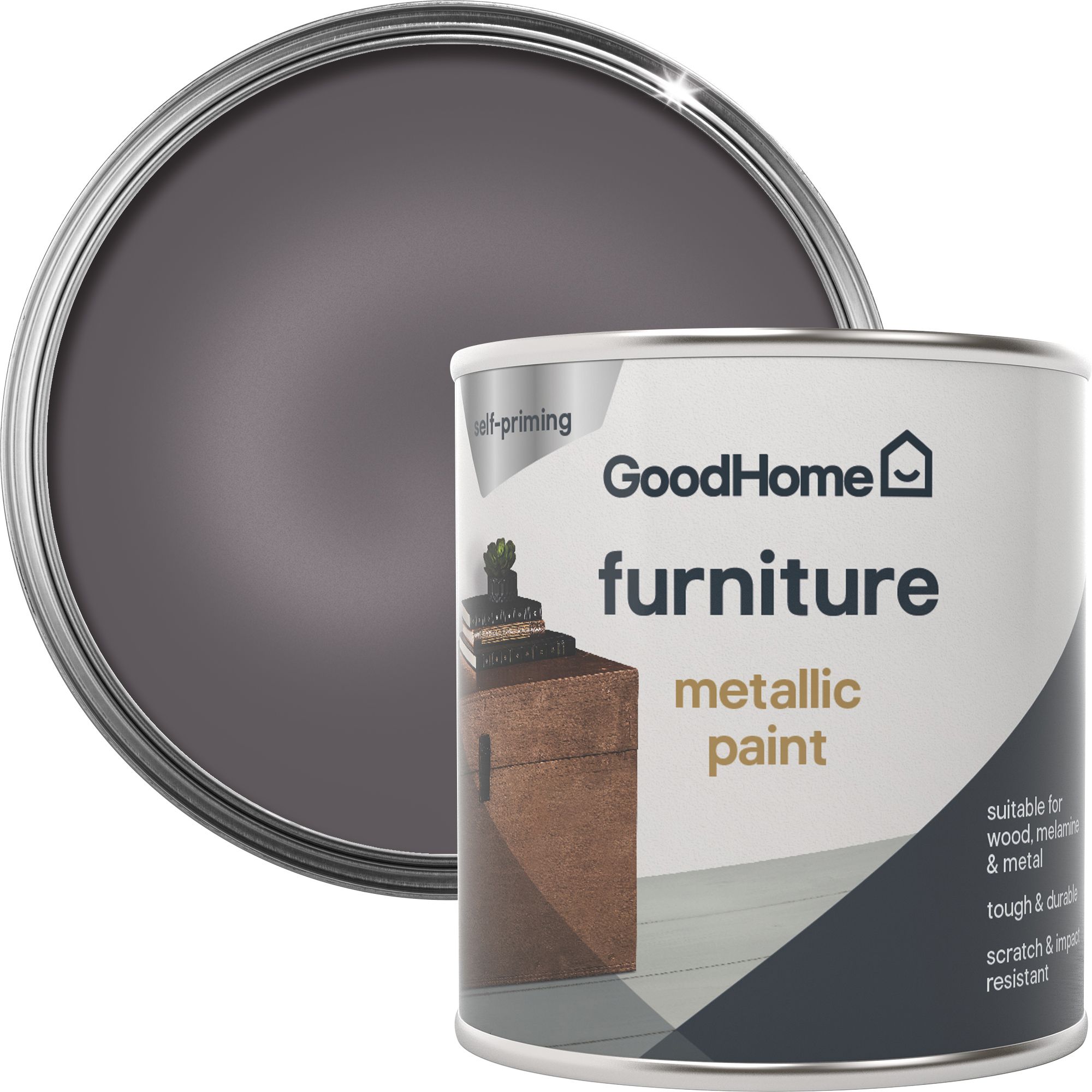 GoodHome Pasadena Metallic effect Furniture paint, 125ml