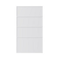 GoodHome Pasilla Matt white thin frame slab Drawer front (W)400mm, Pack of 4