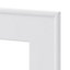 GoodHome Pasilla Matt white thin frame slab Glazed Cabinet door (W)500mm (H)715mm (T)20mm