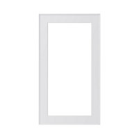 GoodHome Pasilla Matt white thin frame slab Tall glazed Cabinet door (W)500mm (H)895mm (T)20mm