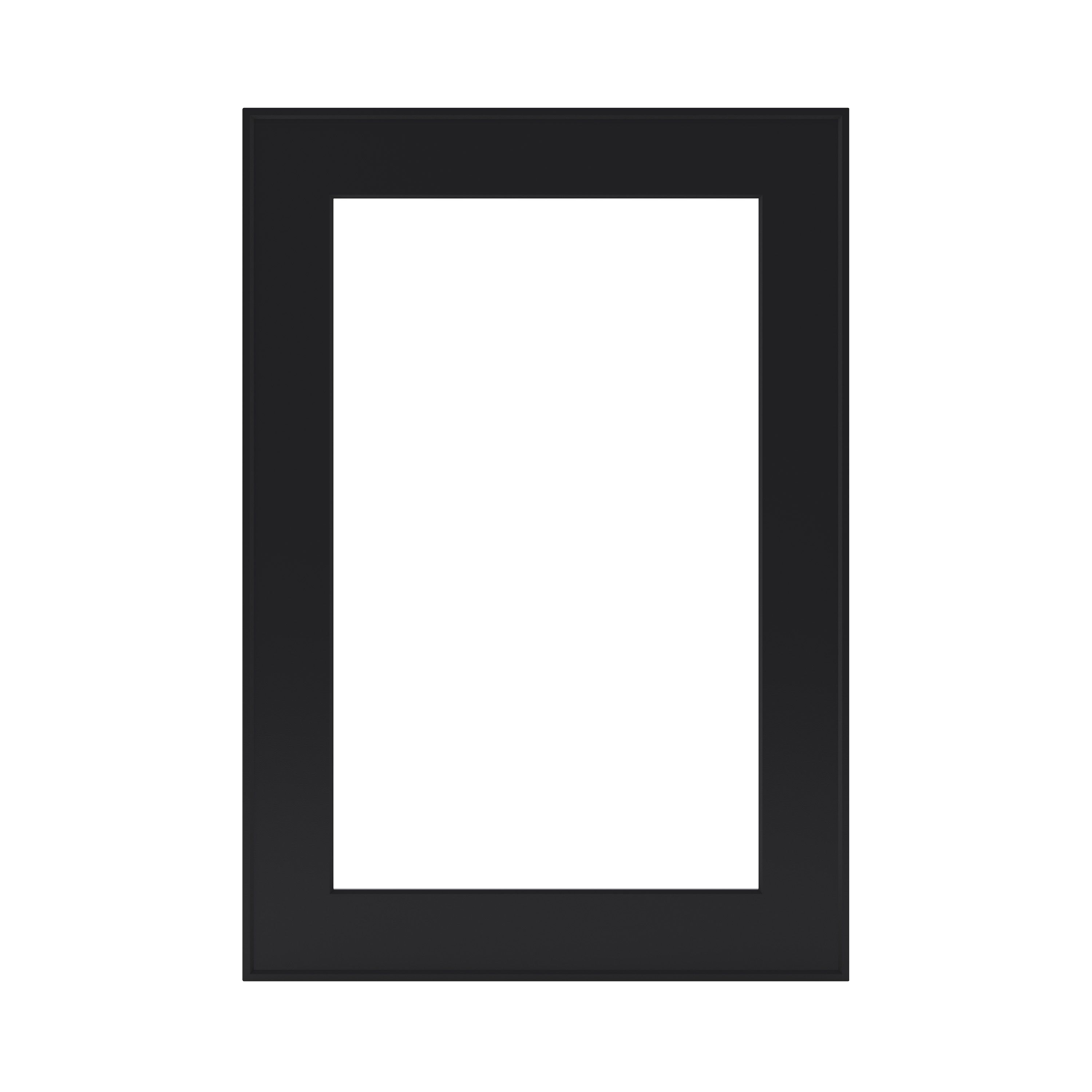GoodHome Pasilla Thin frame Matt carbon Slab Glazed Cabinet door (W)500mm (H)715mm (T)20mm