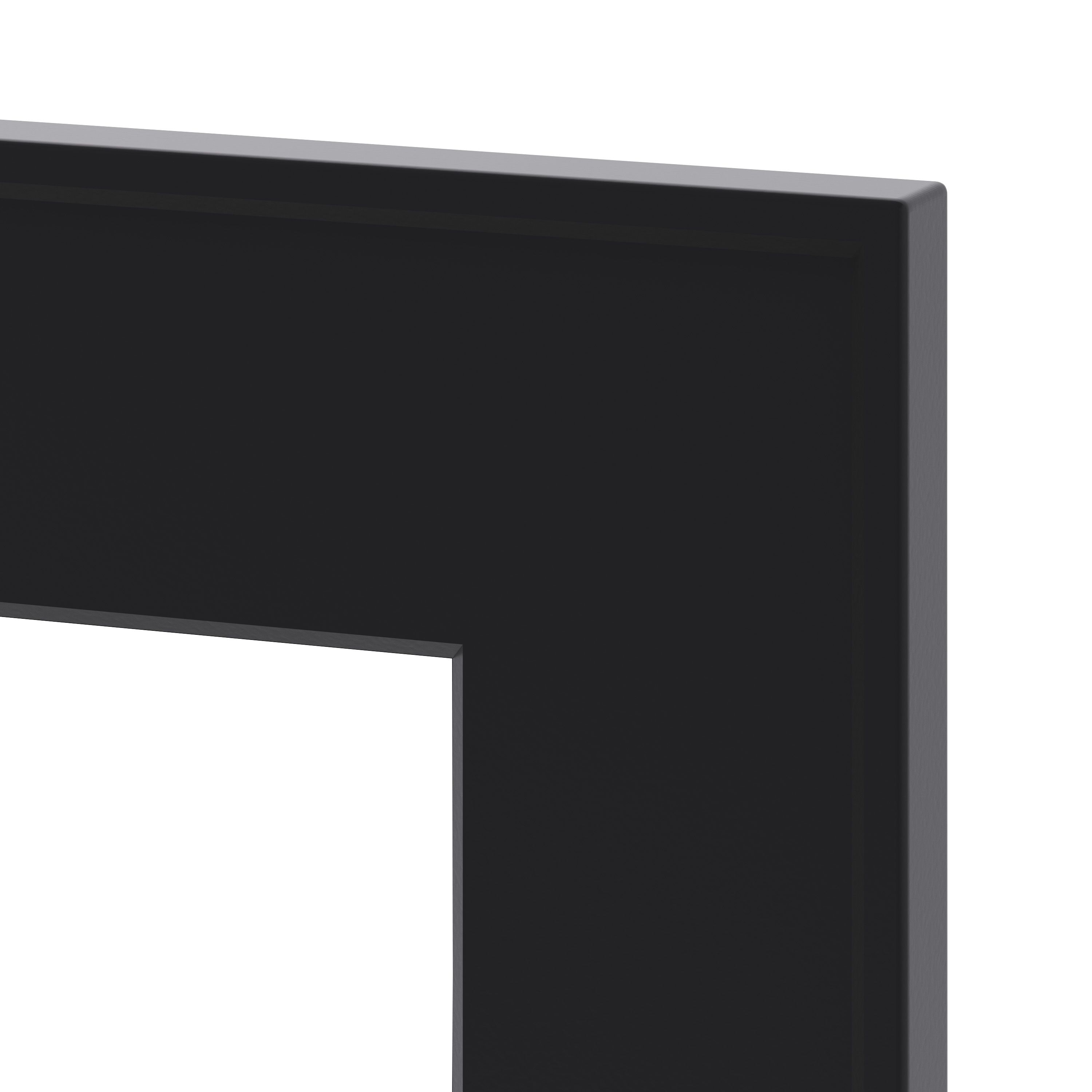 GoodHome Pasilla Thin frame Matt carbon Slab Glazed Tall glazed Cabinet door (W)300mm (H)895mm (T)20mm