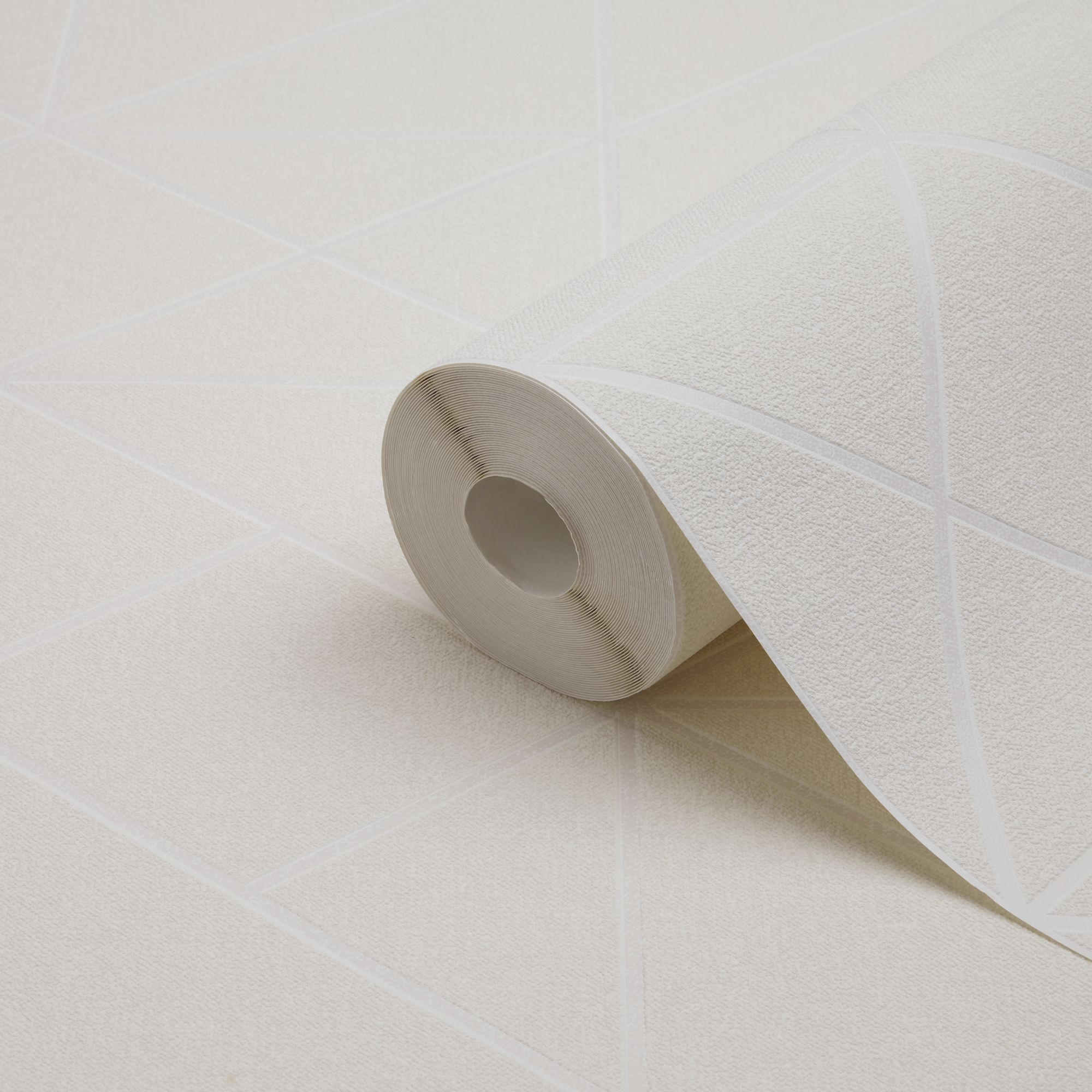 GoodHome Patula Beige Geometric Ridged effect Textured Wallpaper DIY