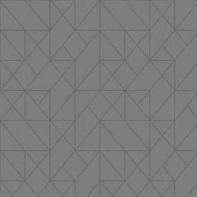 GoodHome Patula Dark grey Ridged effect Geometric Textured Wallpaper