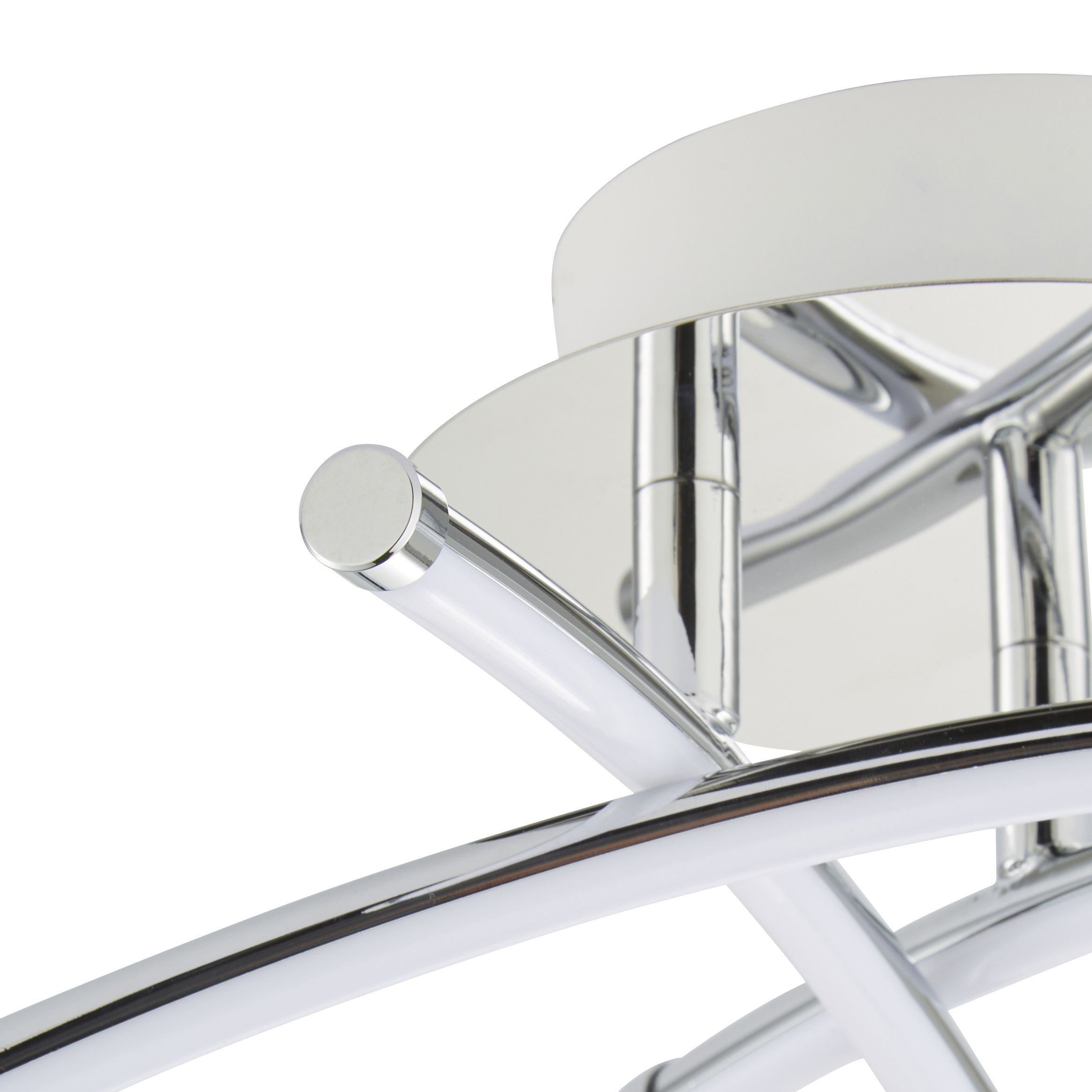 GoodHome Pavone Matt Acrylic & steel Chrome effect 3 Lamp LED Ceiling light