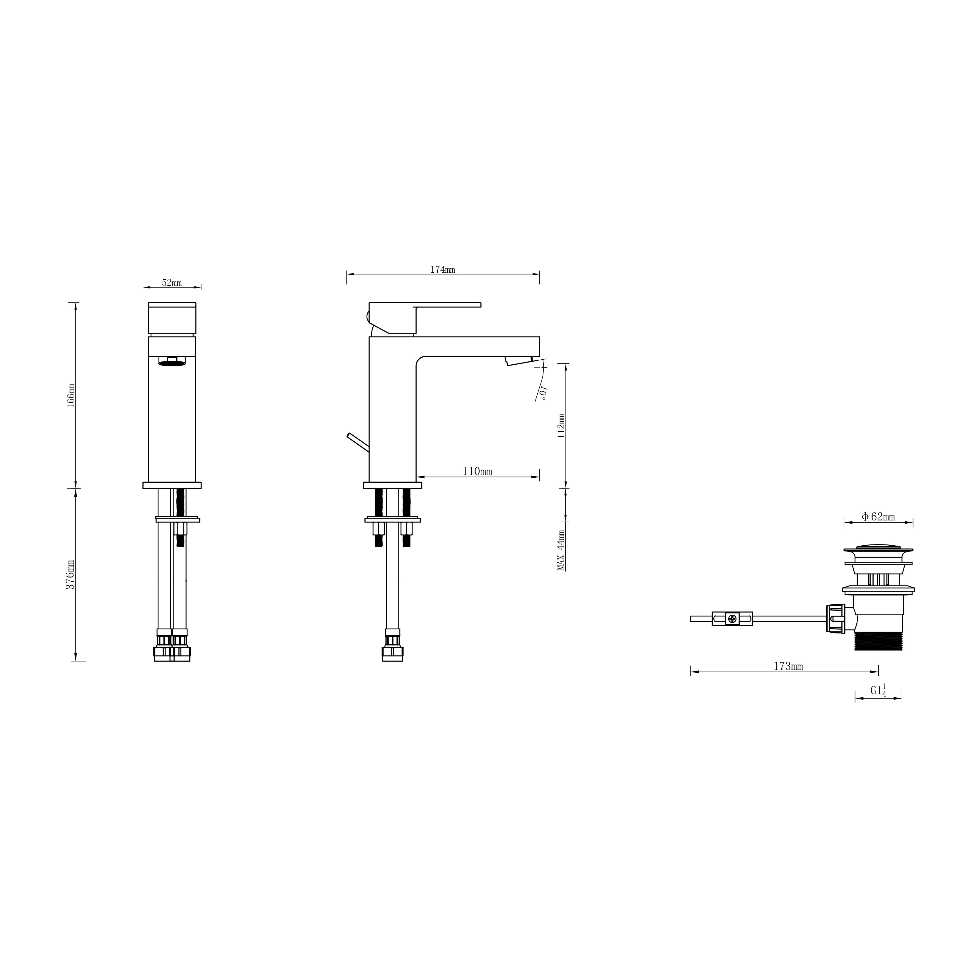 GoodHome Pazar Basin Mono mixer Tap