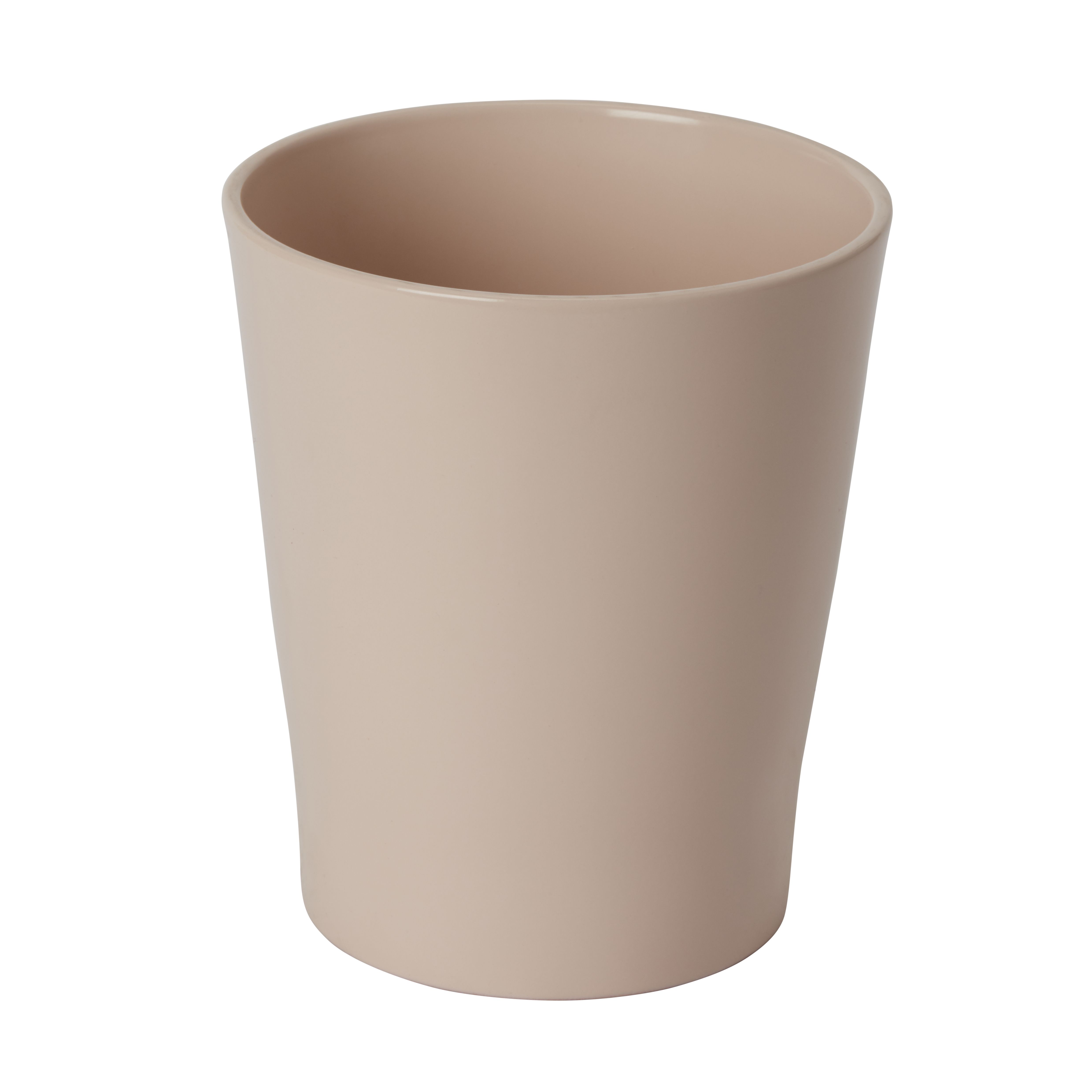 GoodHome Peach whip Ceramic Circular Plant pot (Dia) 13.6cm, (H)15.5cm, 1.3L