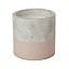 GoodHome Peach whip Concrete Dipped Cylindrical Plant pot (Dia)14.1cm