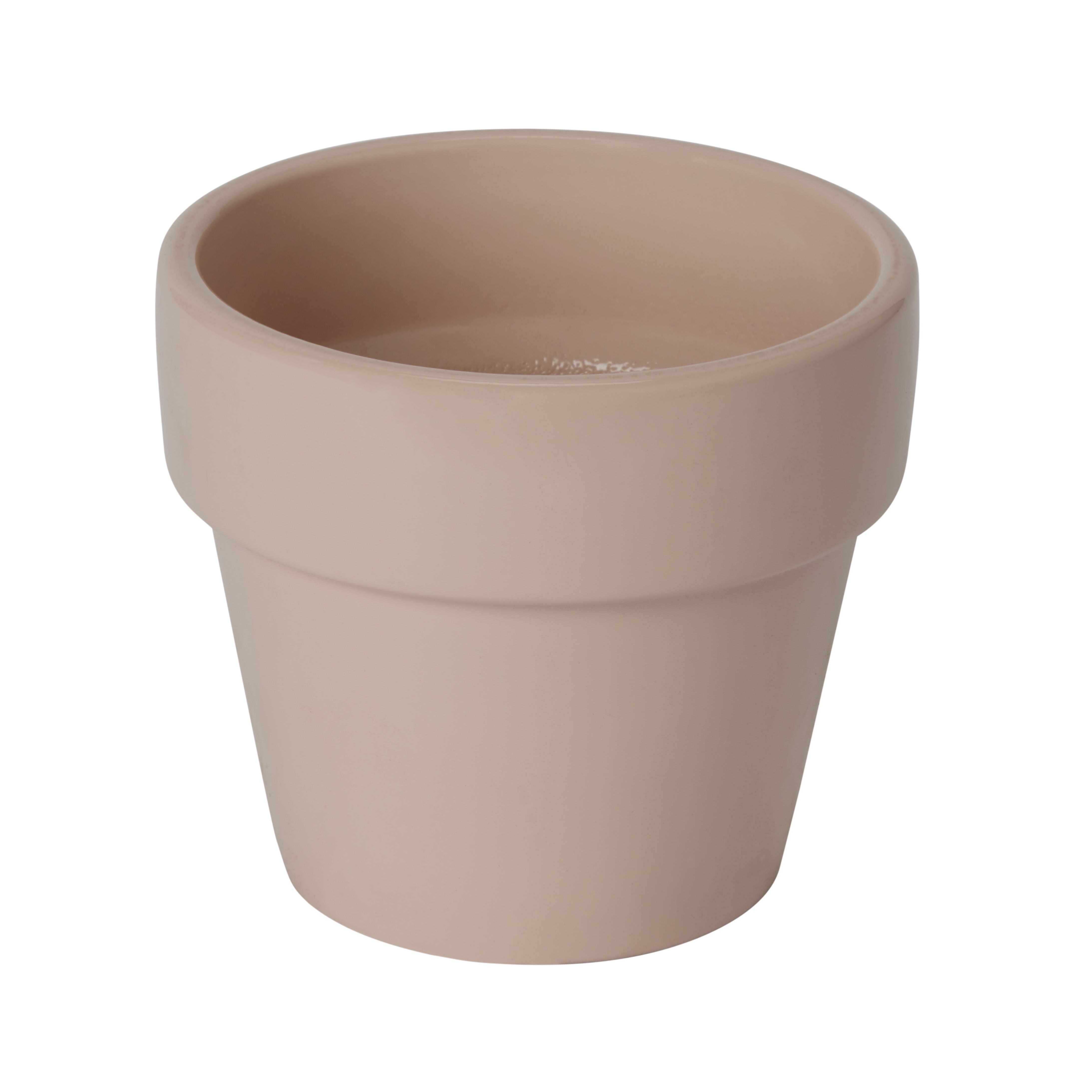 GoodHome Peach whip Terracotta Circular Plant pot (Dia) 11cm, (H)9.5cm, 400ml