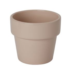 GoodHome Peach whip Terracotta Circular Plant pot (Dia) 12.6cm, (H)11cm, 800ml