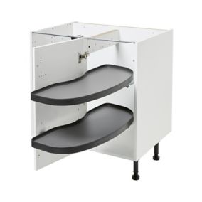GoodHome Pebre Anthracite Soft-close RH Pull out storage, (H)698mm (W)720mm