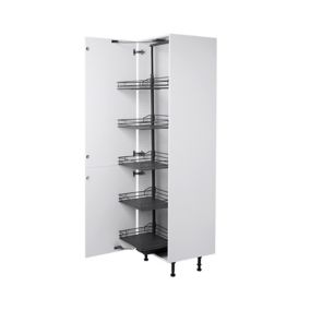 GoodHome Pebre Grey Larder 60cm Pull-out storage
