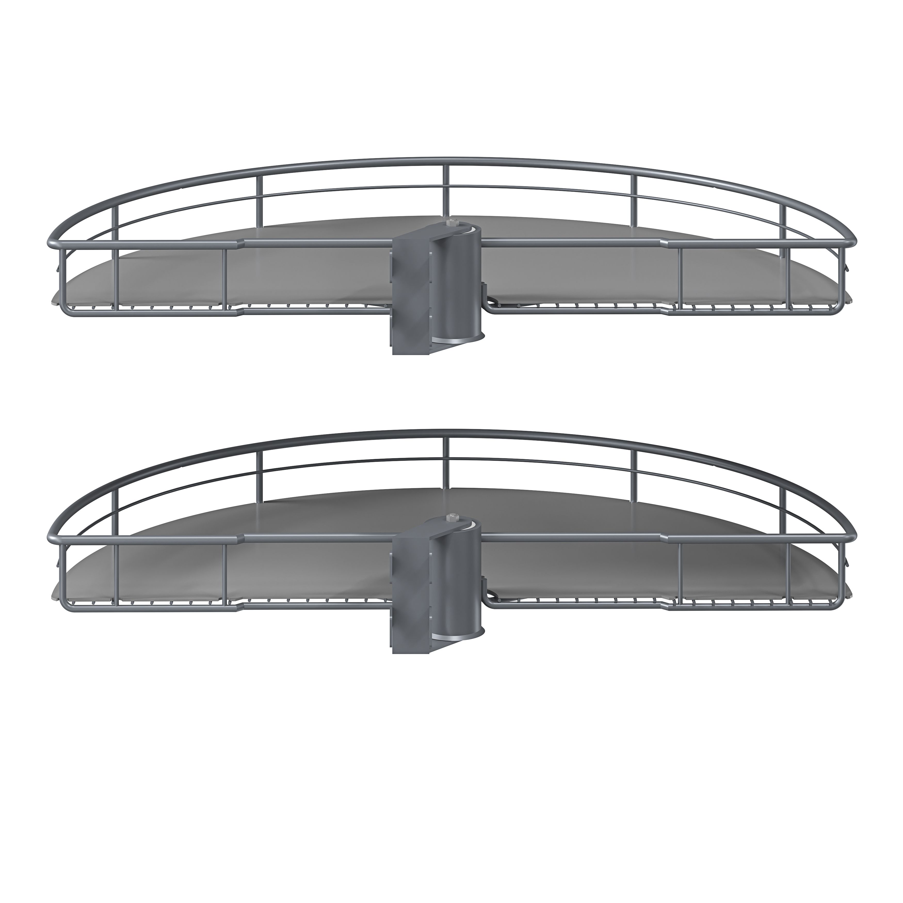 GoodHome Pebre Grey Not soft-close LH & RH Half moon carousel 100cm Storage system