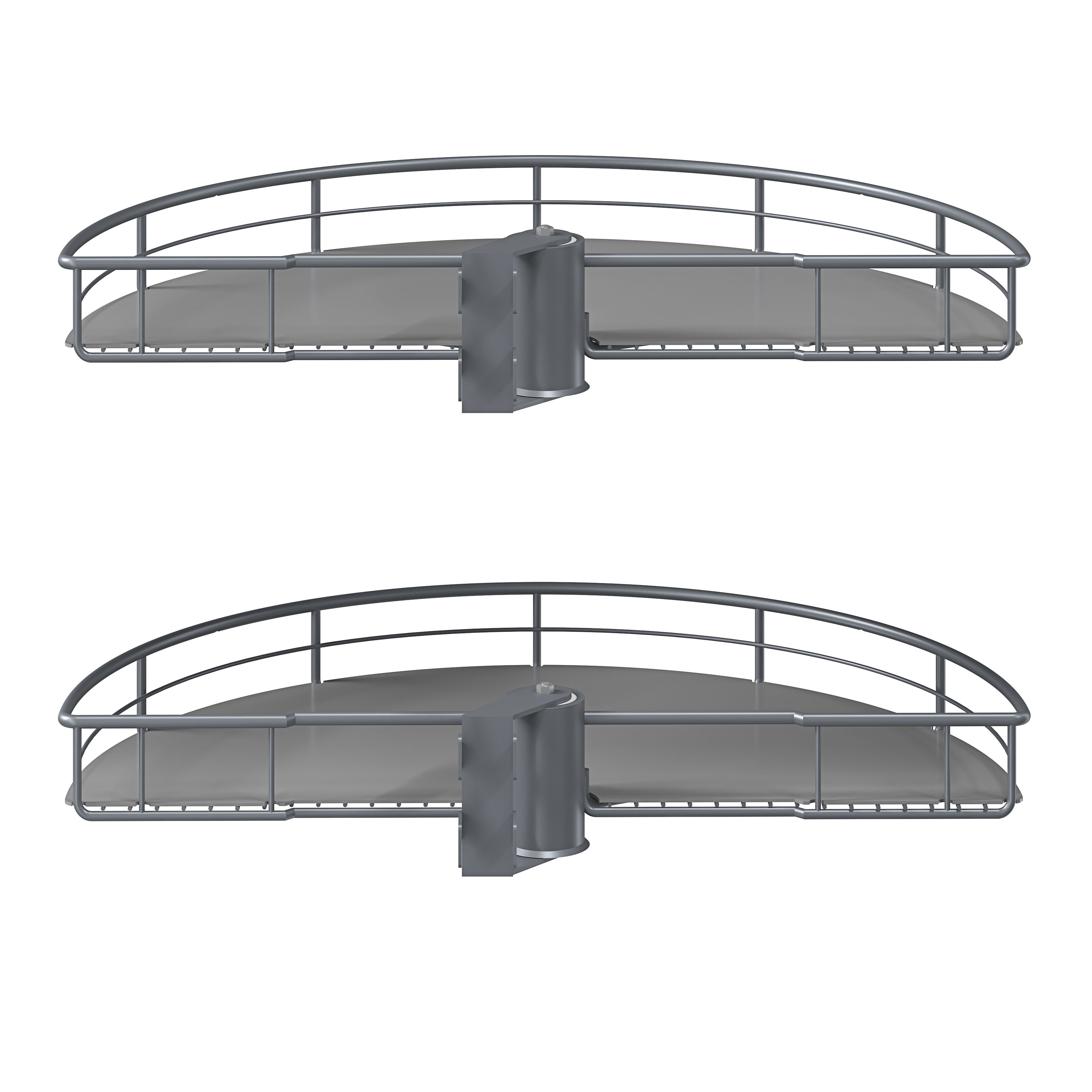 GoodHome Pebre Grey Not soft-close LH & RH Half moon carousel 80cm Storage system