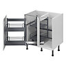 GoodHome Pebre Grey Soft-close LH Corner cabinet 80cm Pull-out storage
