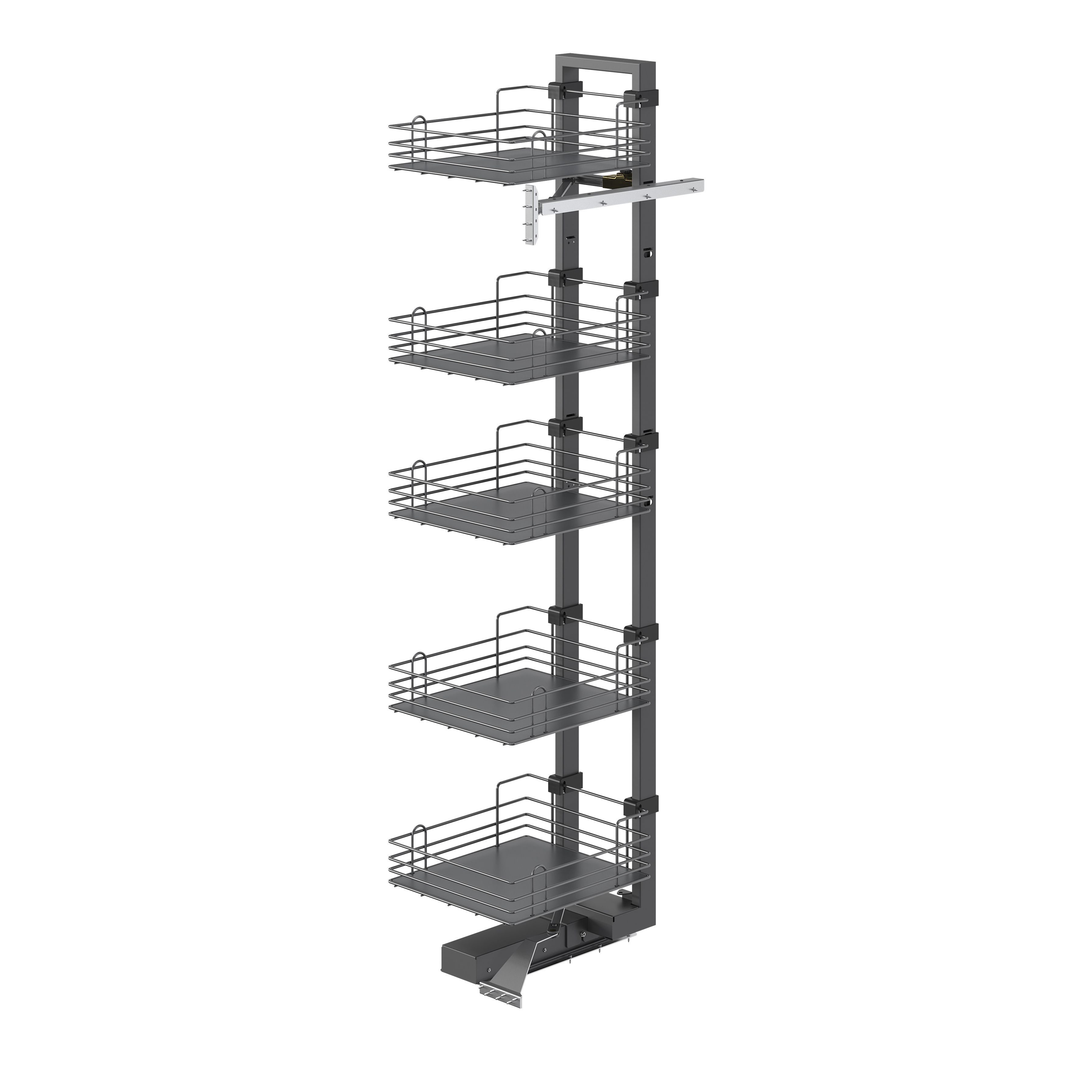 GoodHome Pebre Grey Soft-close LH & RH Larder Pull-out storage