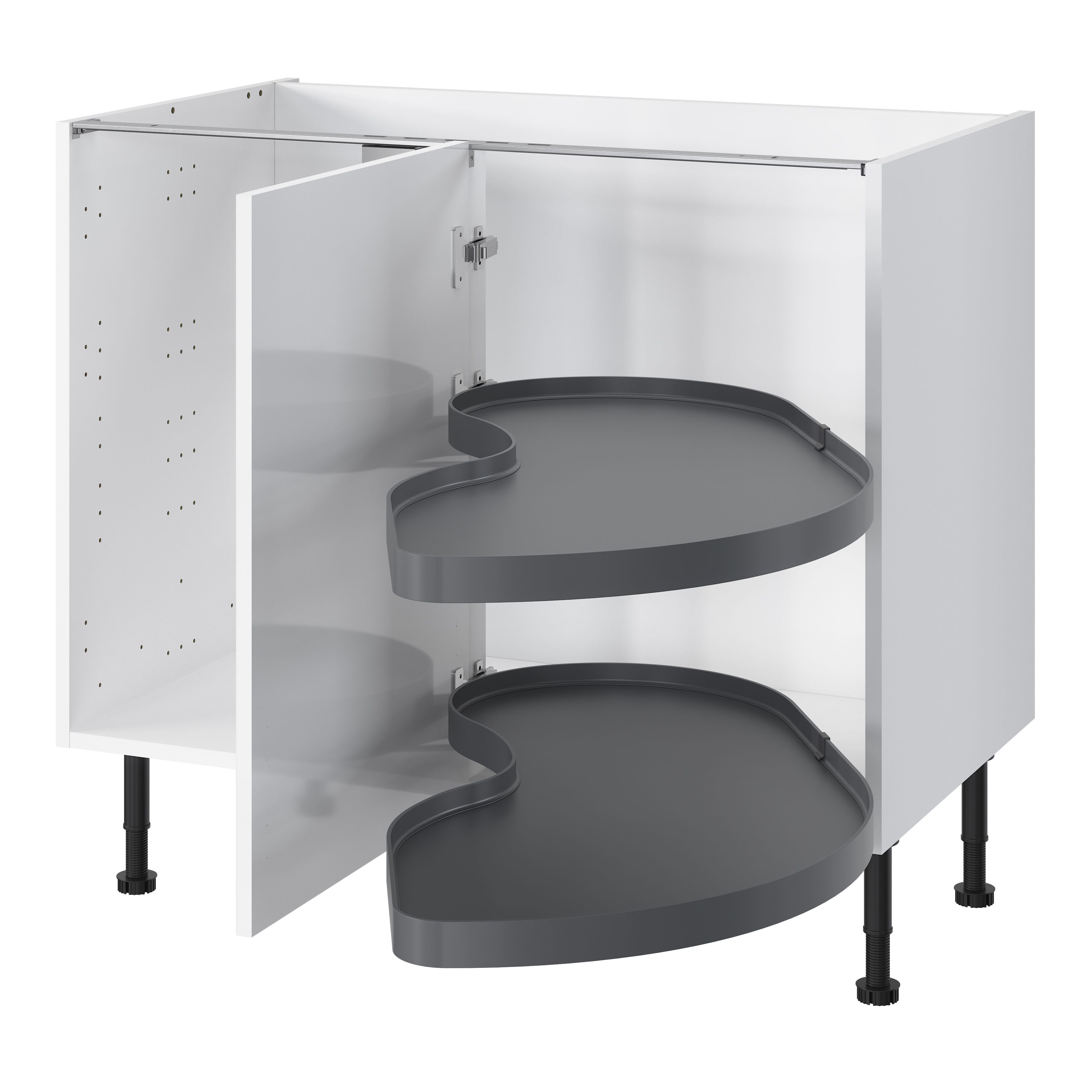 GoodHome Pebre Grey Soft-close RH 50cm Pull-out storage