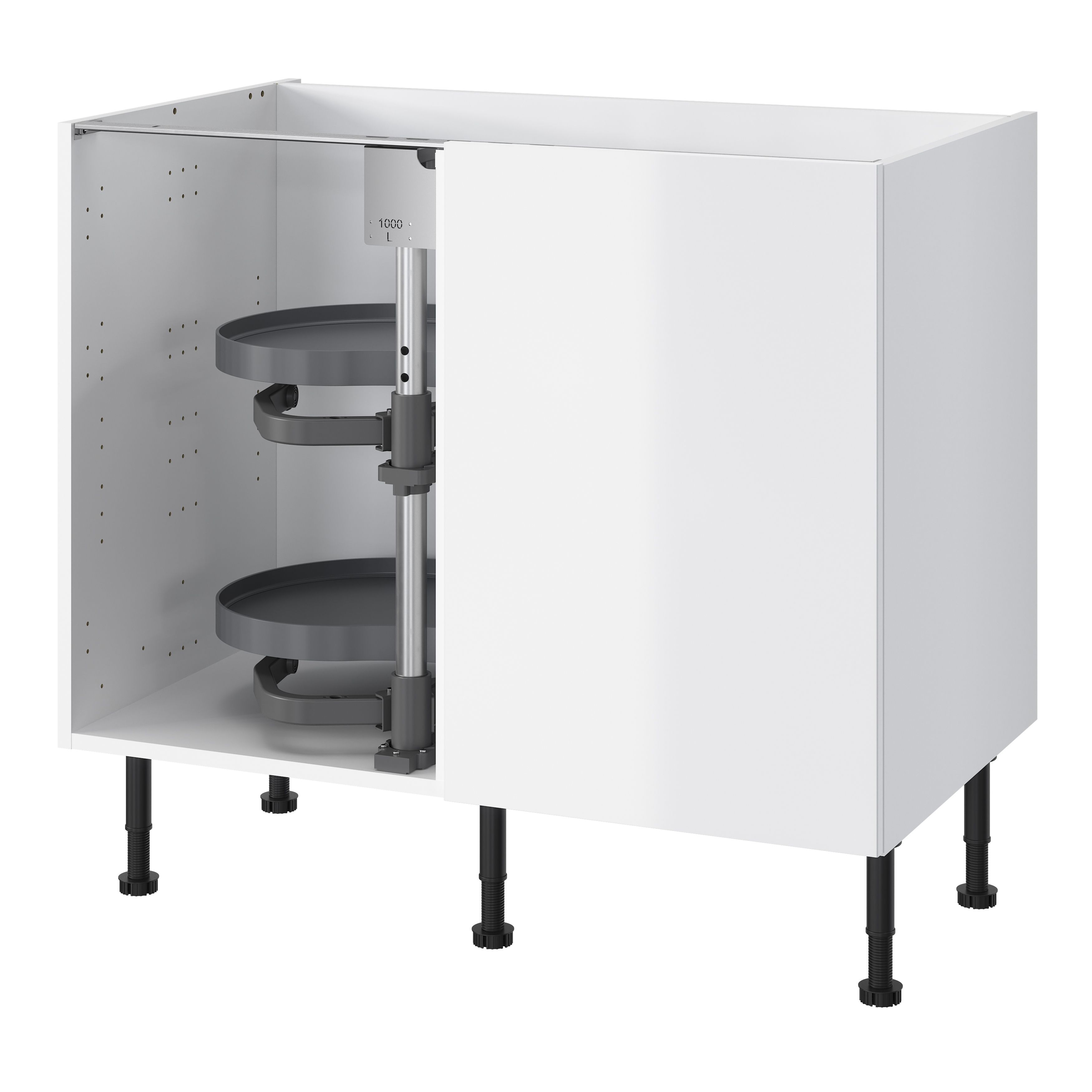 GoodHome Pebre Grey Soft-close RH 50cm Pull-out storage