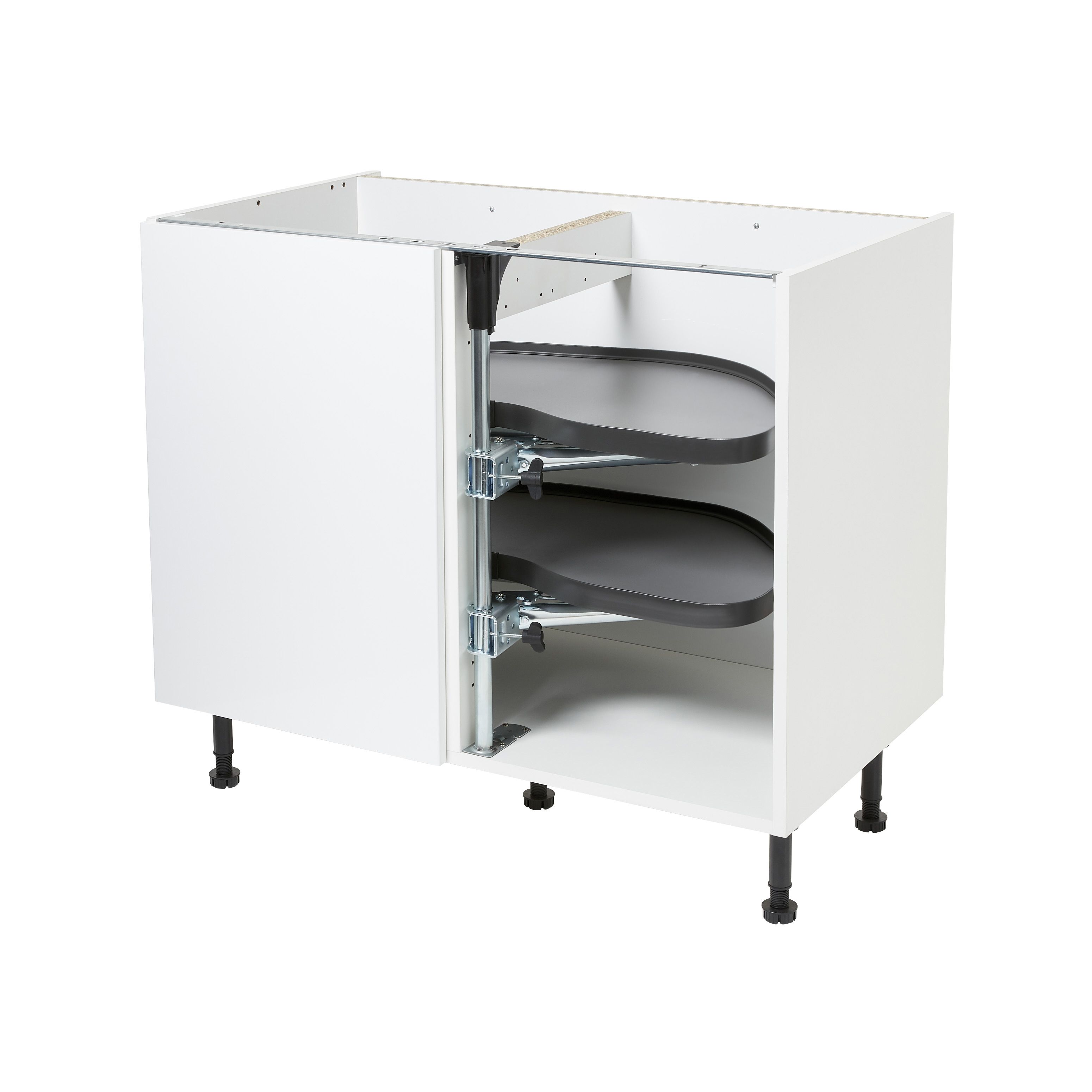 GoodHome Pebre Grey Soft-close RH 50cm Pull-out storage