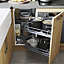 GoodHome Pebre Grey Soft-close RH Corner cabinet 80cm Pull-out storage