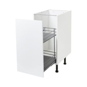 GoodHome Pebre Grey Soft-close runners 40cm Pull-out storage