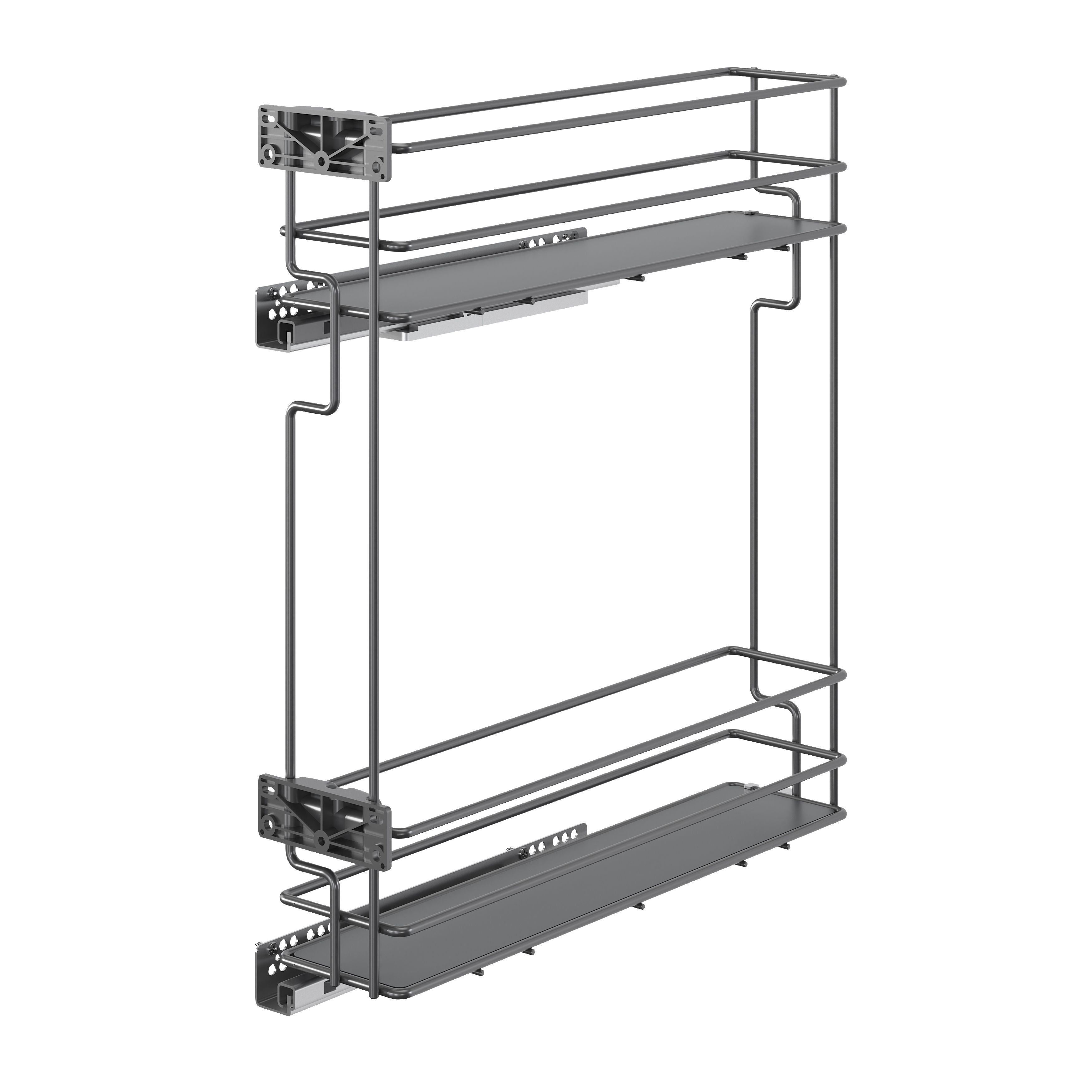 GoodHome Pebre Grey Soft-close runners LH & RH 15cm Pull-out storage