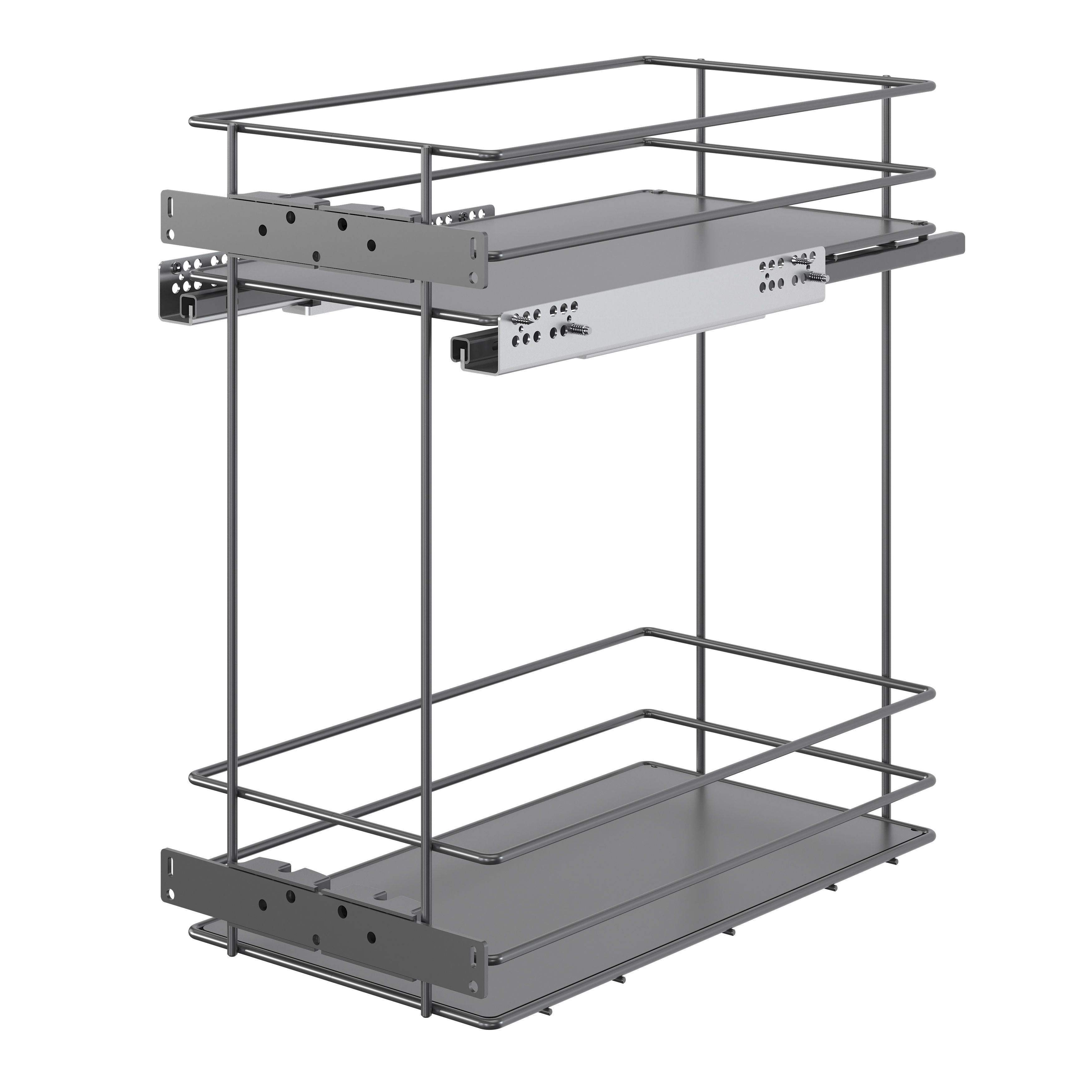 GoodHome Pebre Grey Soft-close runners LH & RH 30cm Pull-out storage