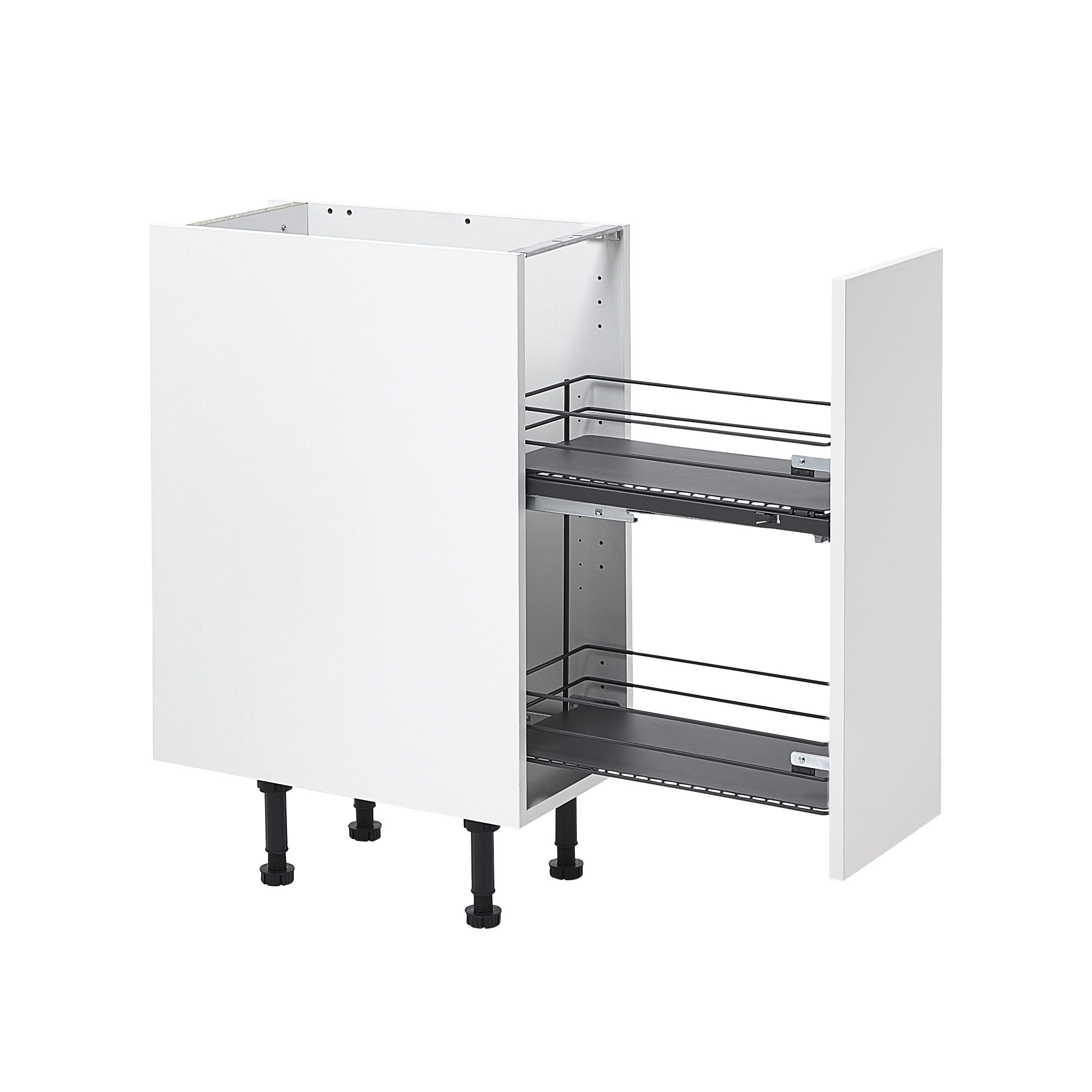 GoodHome Pebre Grey Soft-close runners LH & RH 30cm Pull-out storage