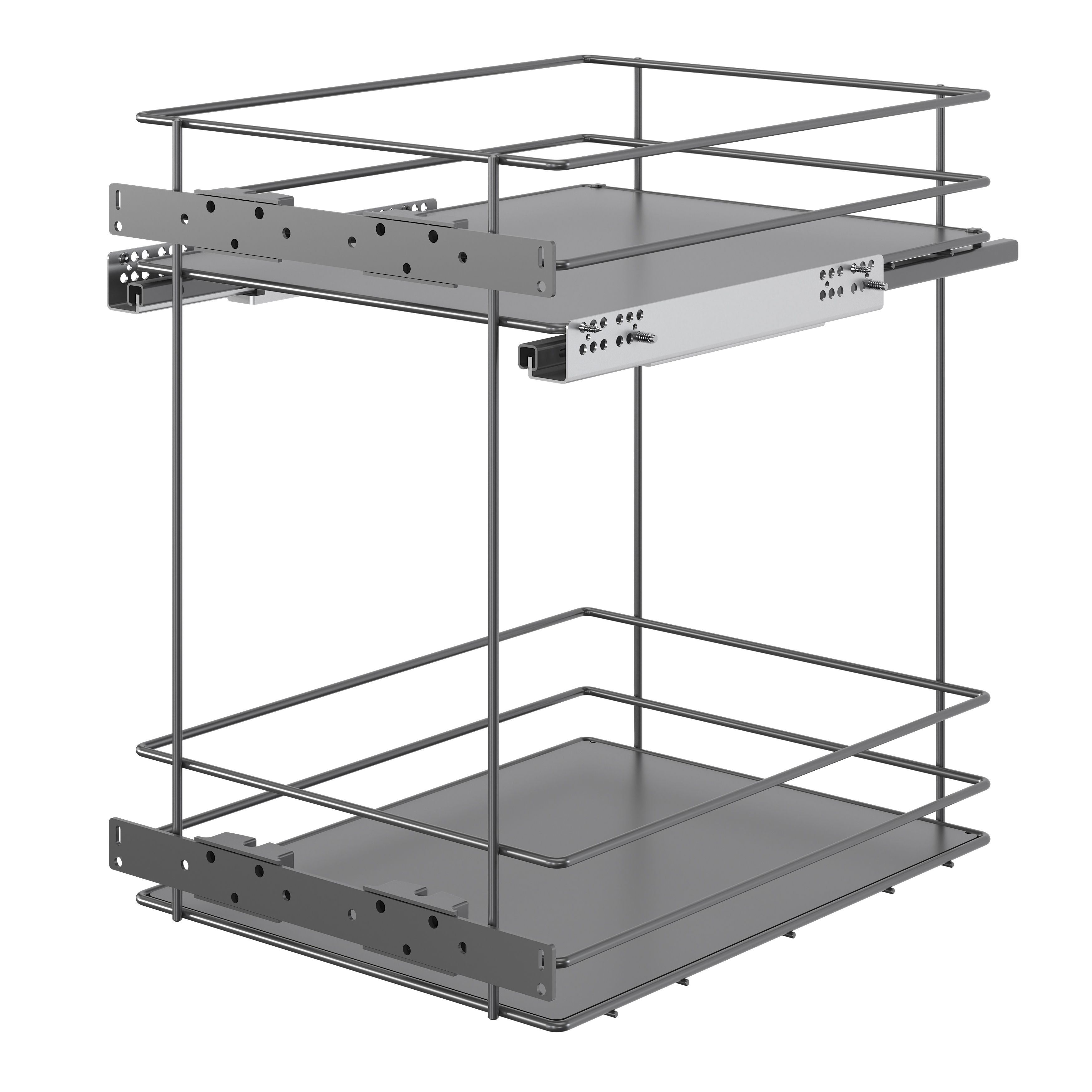 GoodHome Pebre Grey Soft-close runners LH & RH 40cm Pull-out storage