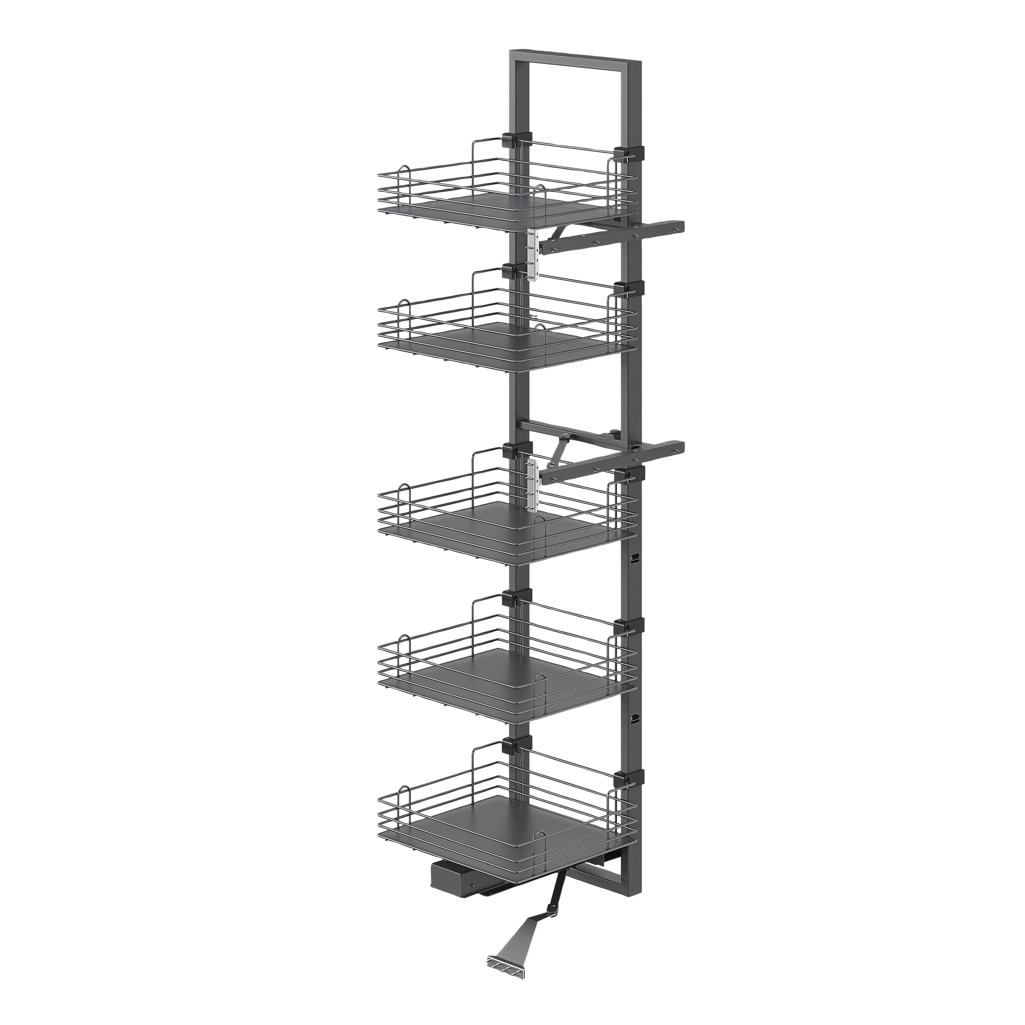 GoodHome Pebre Grey Soft-close runners LH & RH Larder 60cm Pull-out storage