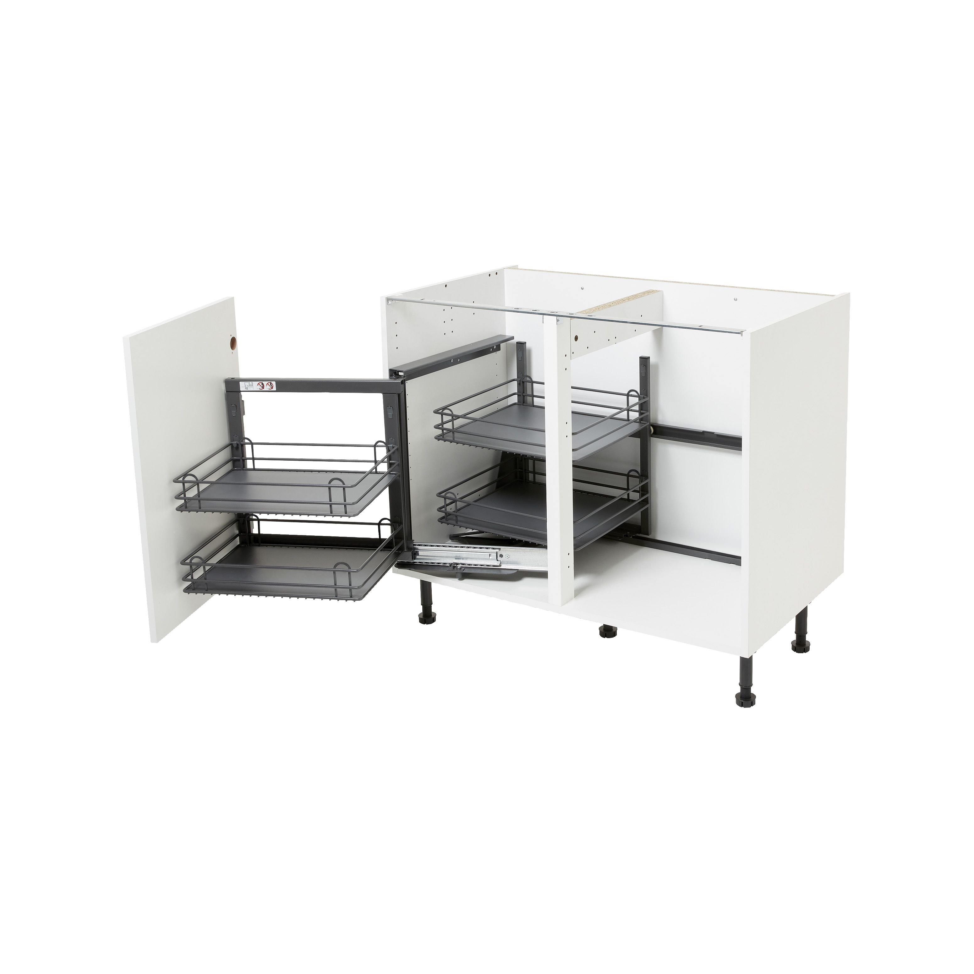 GoodHome Pebre Grey Soft-open LH 50cm Pull-out storage