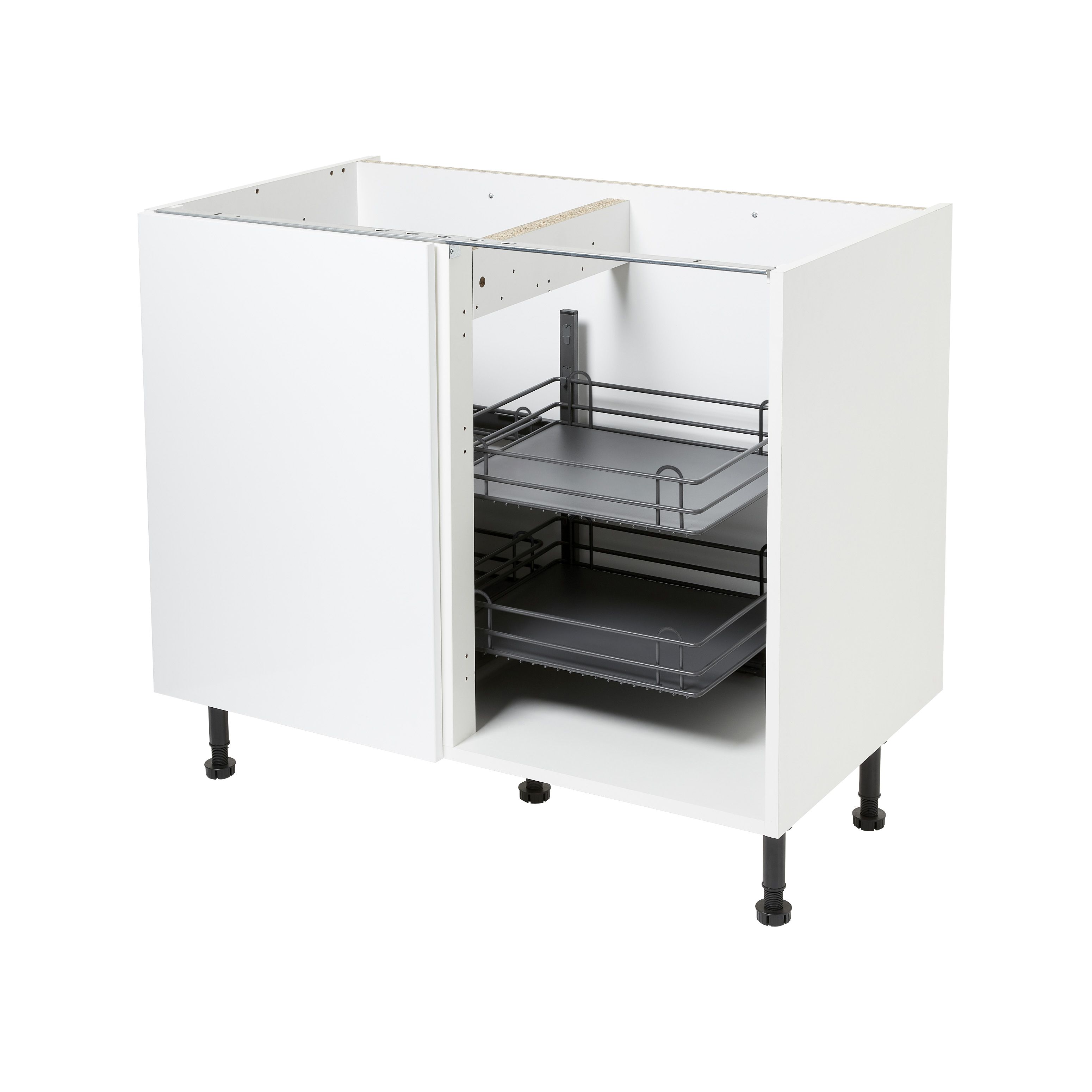 GoodHome Pebre Grey Soft-open LH 50cm Pull-out storage