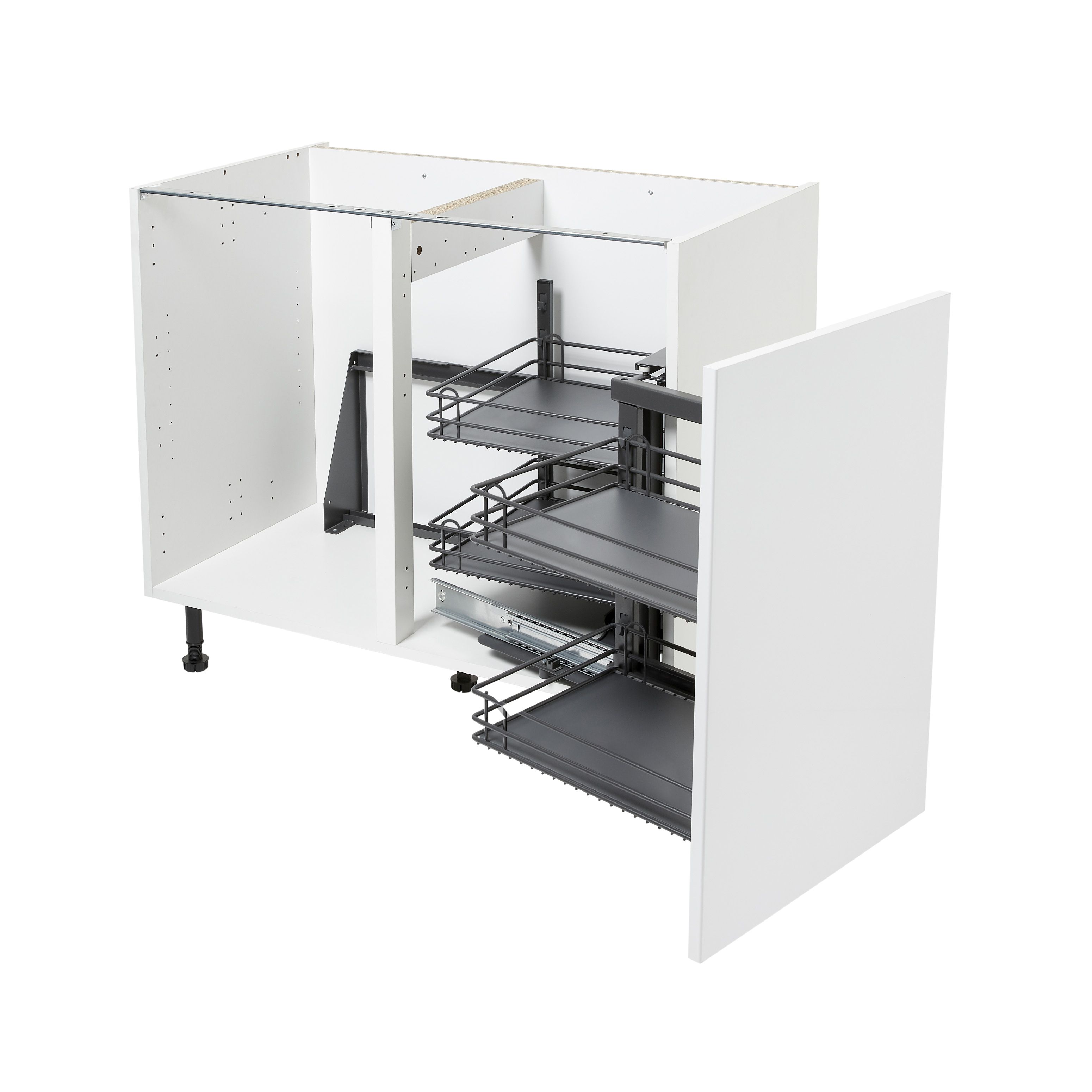 GoodHome Pebre Grey Soft-open RH 50cm Pull-out storage