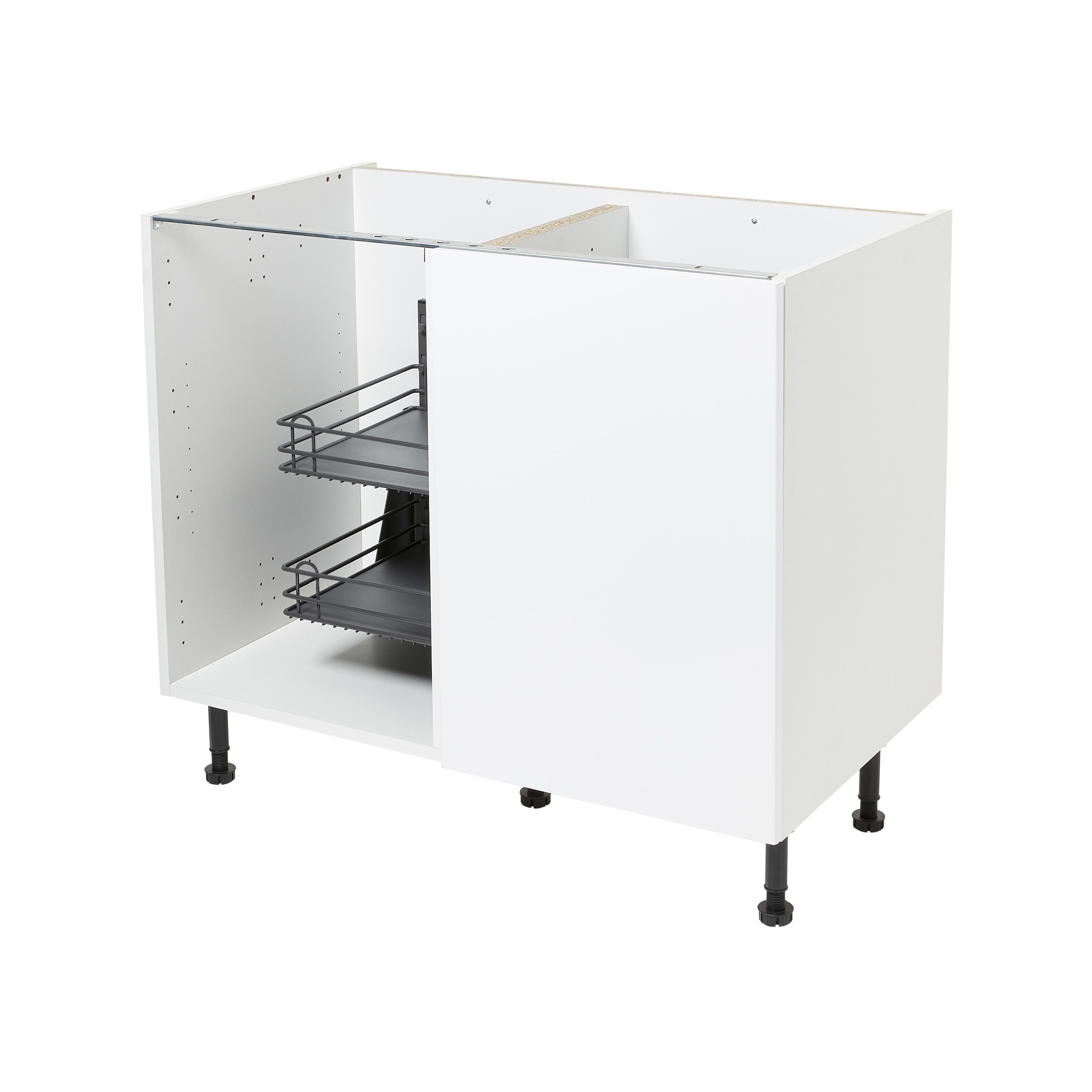 GoodHome Pebre Grey Soft-open RH 50cm Pull-out storage