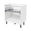 GoodHome Pebre Grey Under sink shelf 80cm Pull-out storage