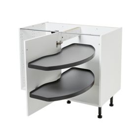 GoodHome Pebre Soft-close LH Corner cabinet Pull-out storage, (W)1000mm