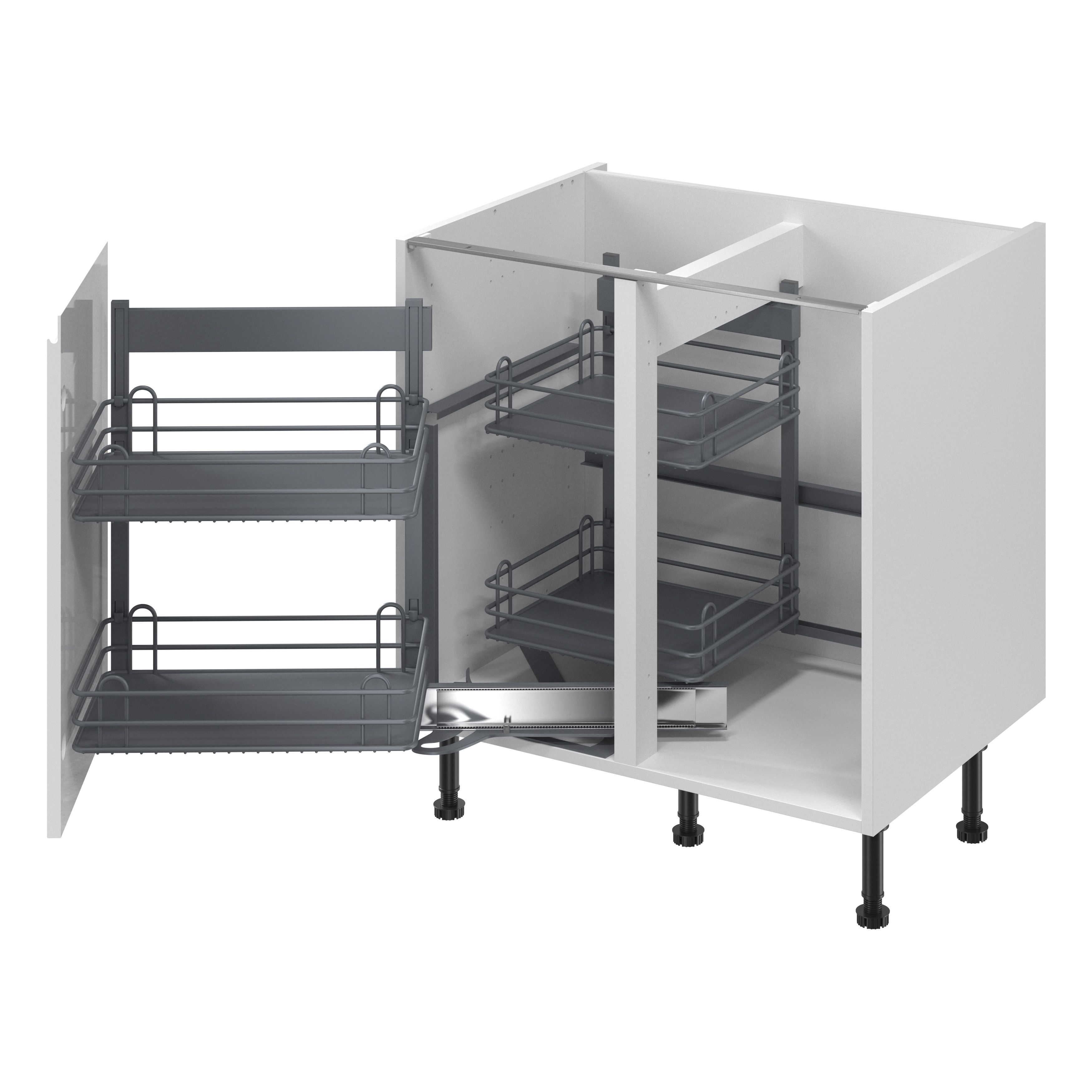 GoodHome Pebre Softclose LH Corner Pullout storage, (W)800mm