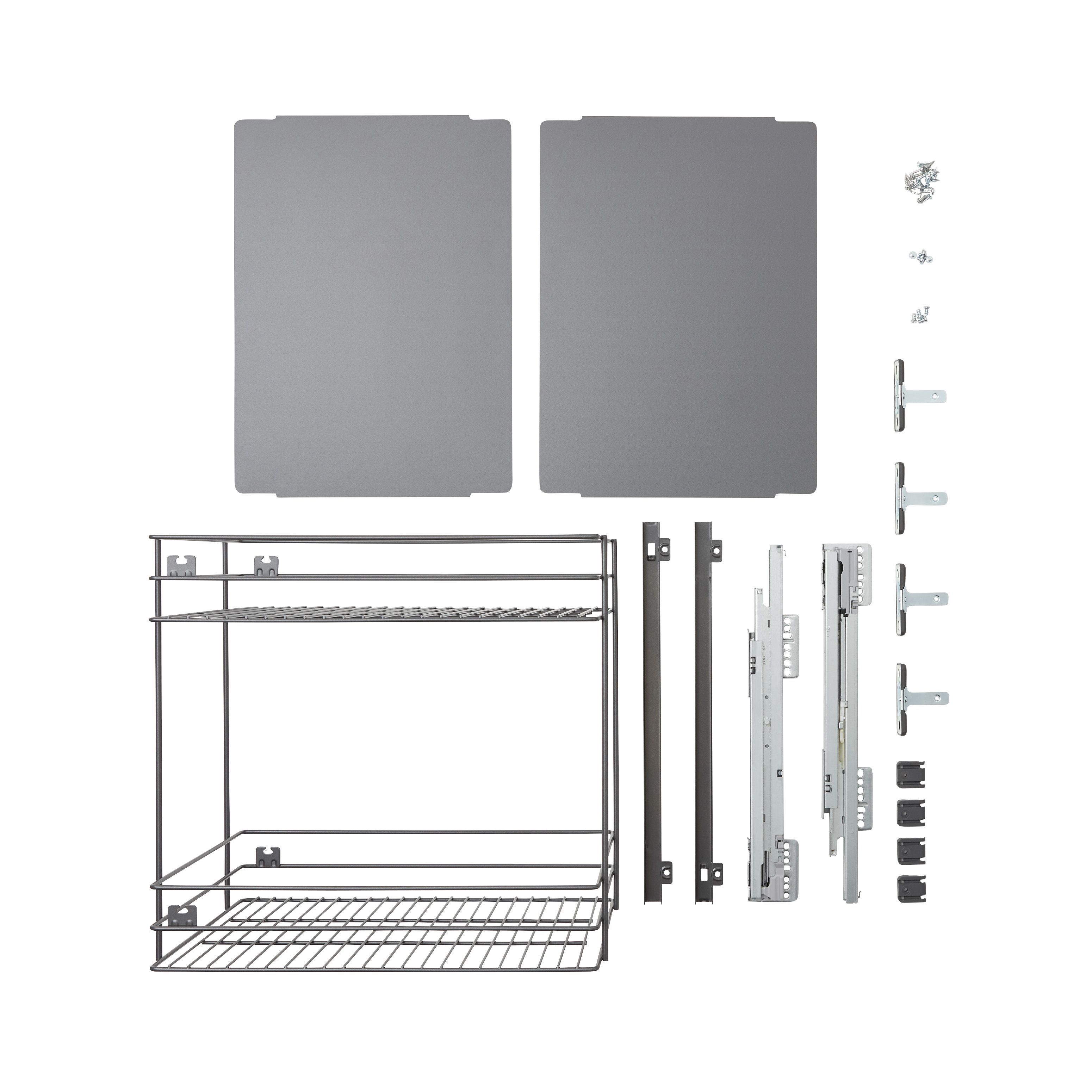 GoodHome Pebre Soft close runners Pull-out storage, (W)400mm
