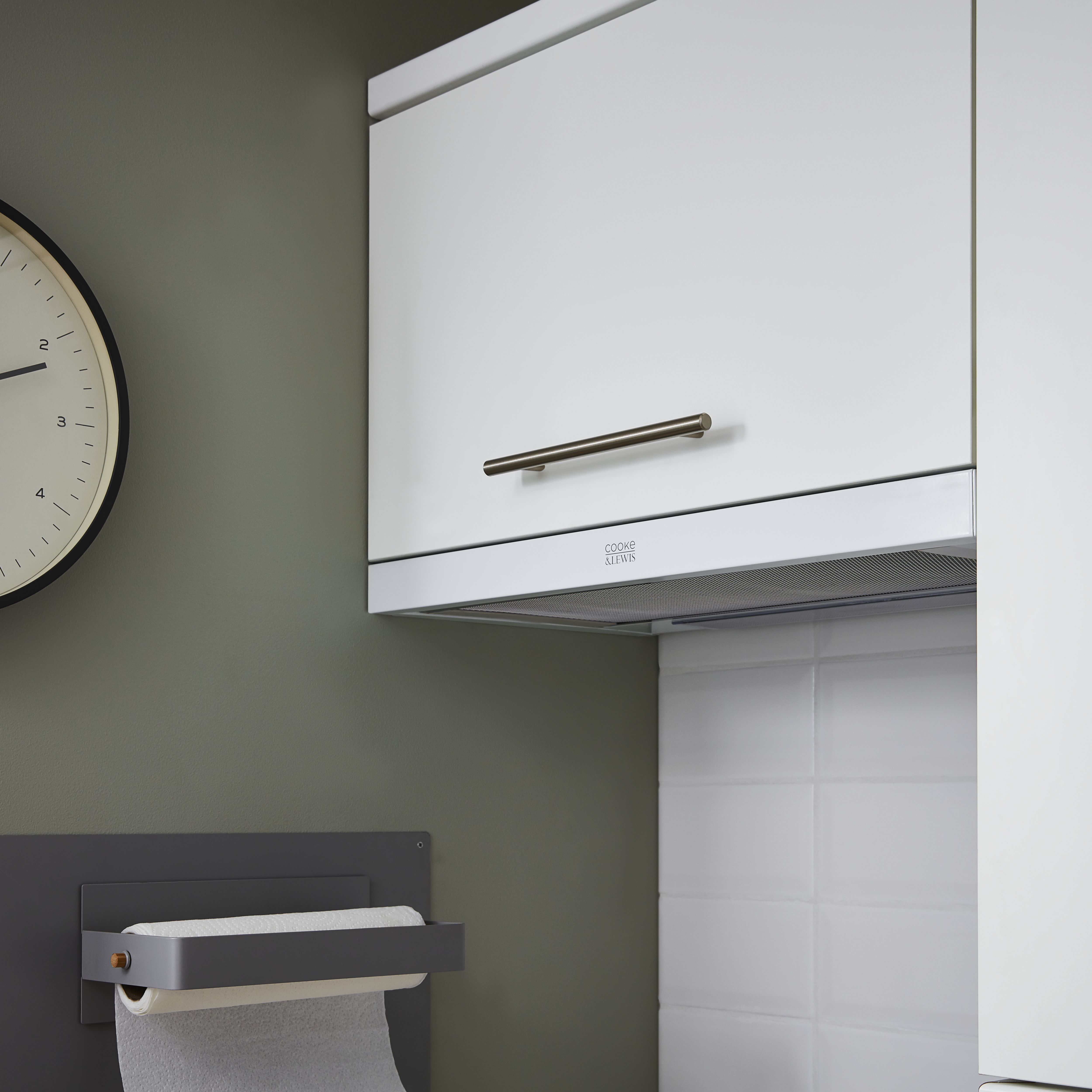 GoodHome Pecel Grey Magnetic Paper roll holder