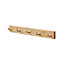 GoodHome Pecel Grey Rubber & wood 5 Hook rail, (L)330mm (H)35mm